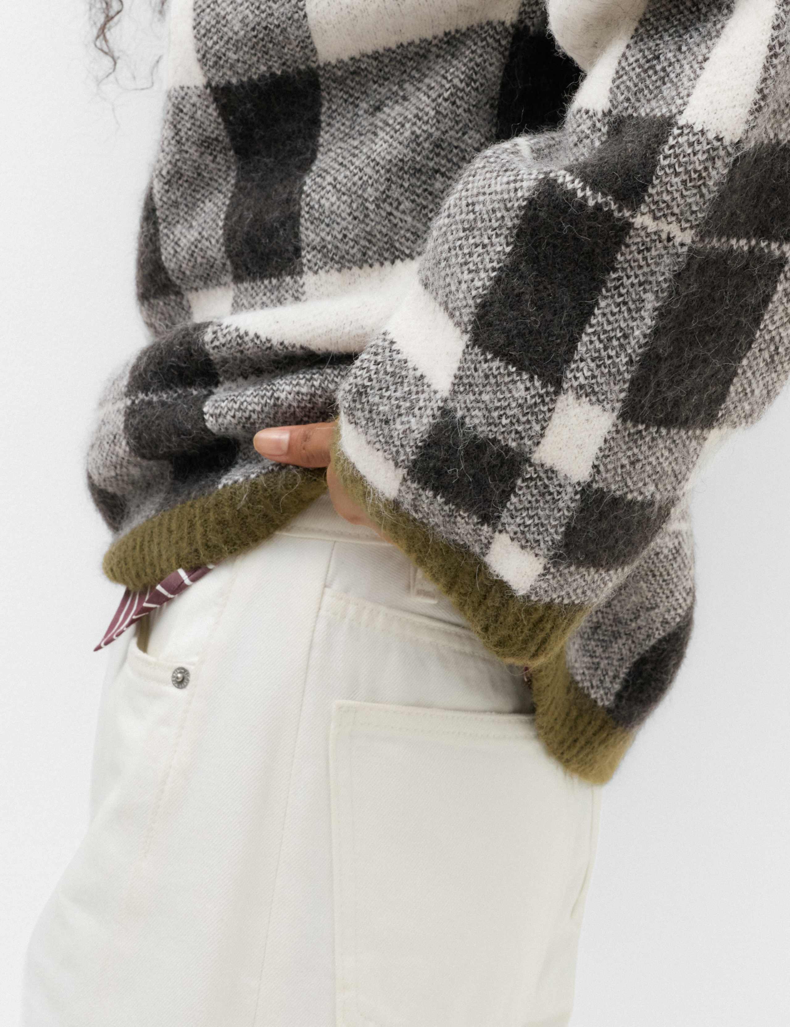 Checked Crew Neck Jumper 5 of 6