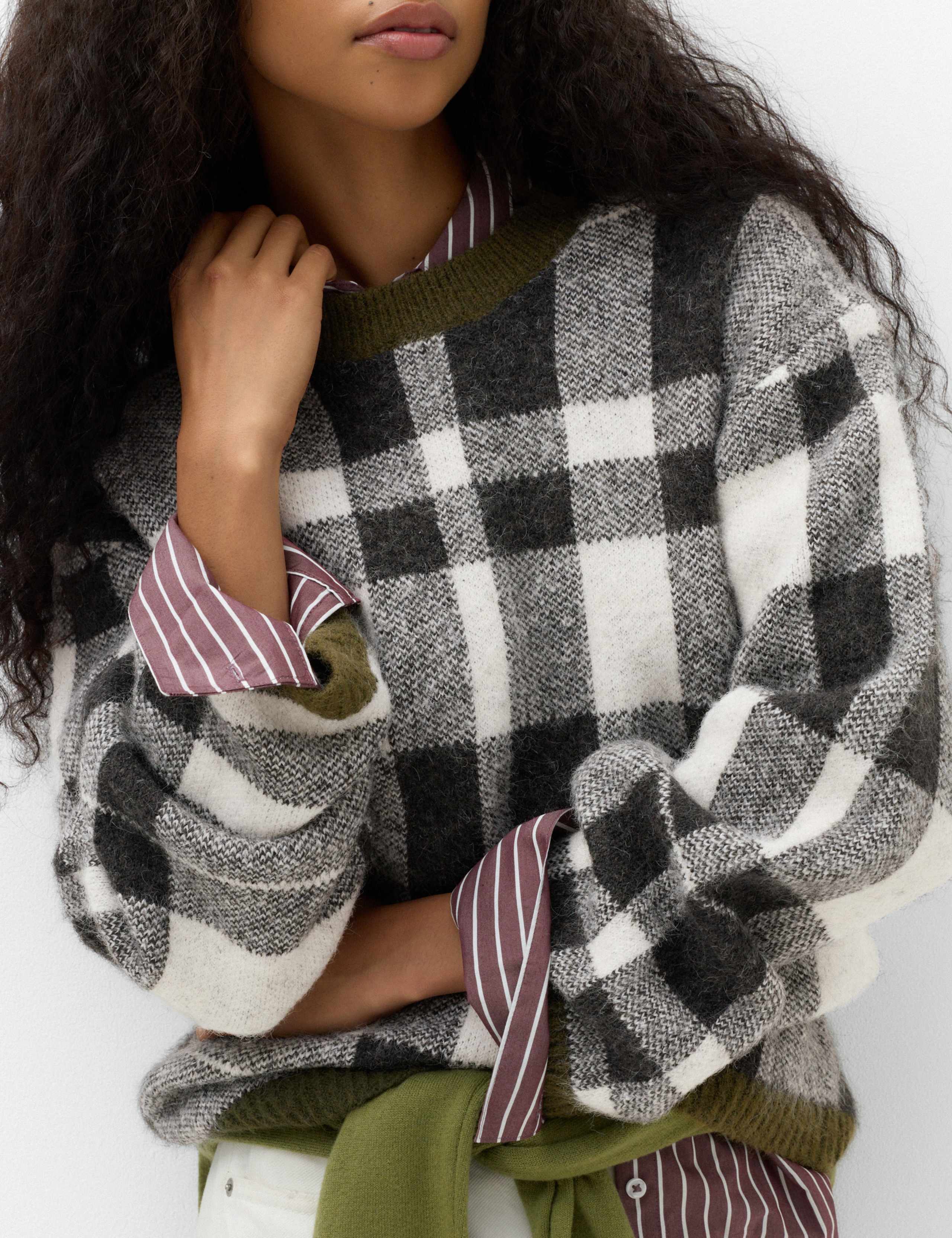 Checked Crew Neck Jumper 6 of 6