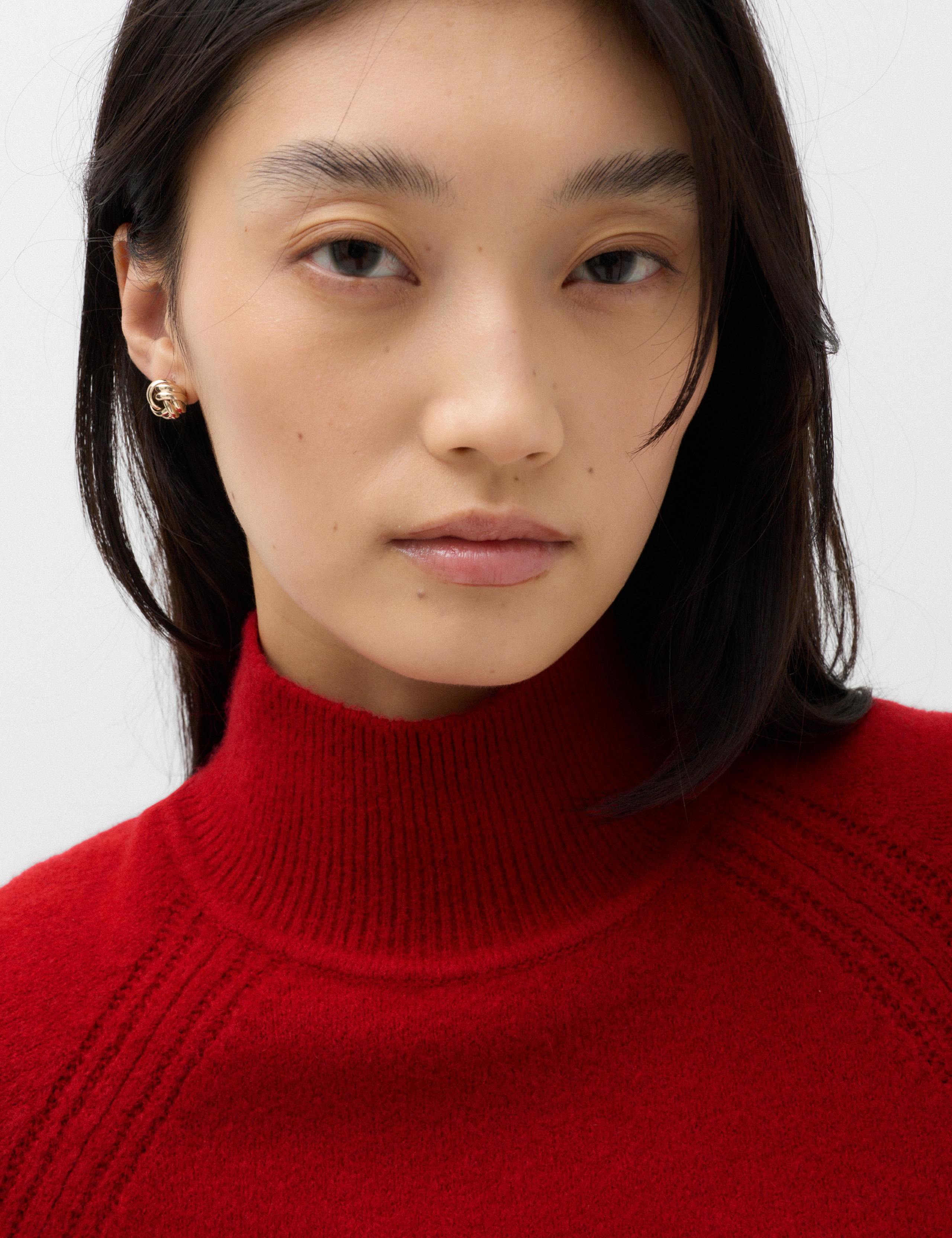 Wide Sleeve Funnel Neck Knitted Jumper 3 of 6