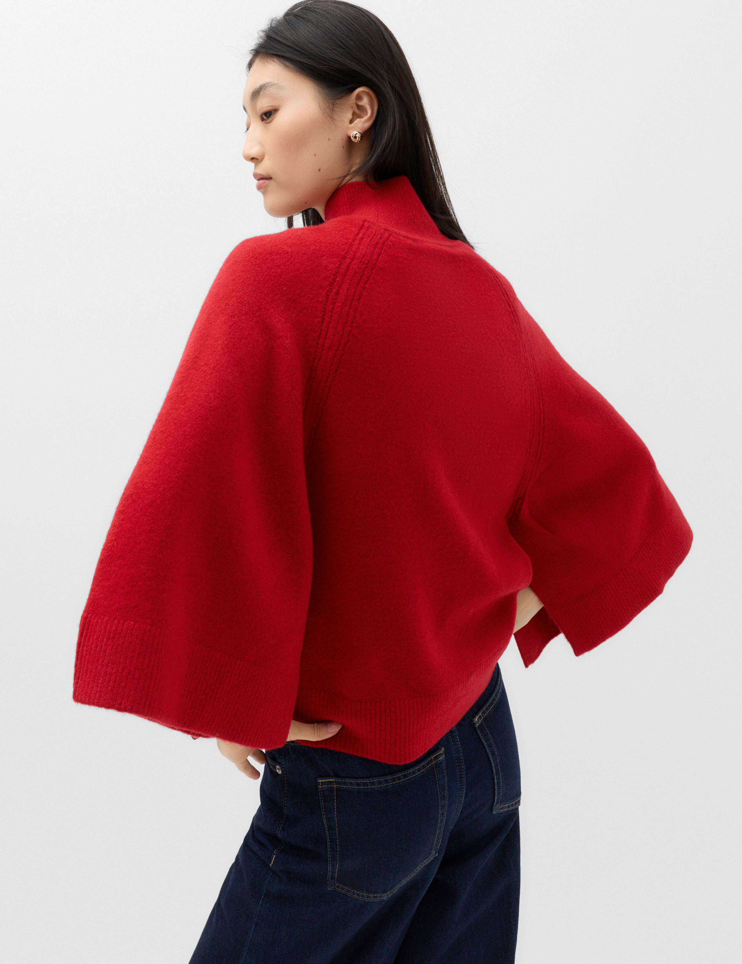 Wide Sleeve Funnel Neck Knitted Jumper 4 of 6