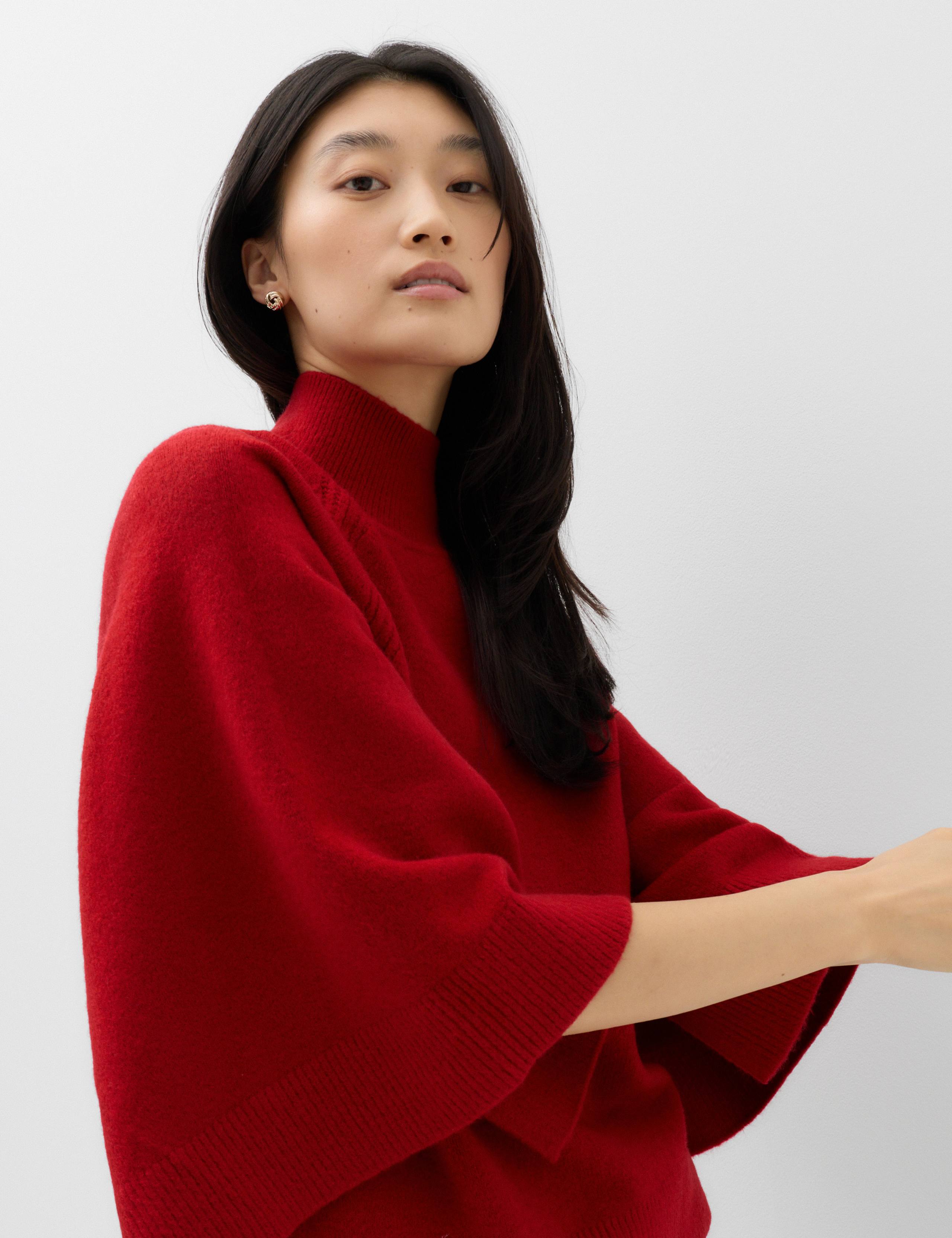 Wide Sleeve Funnel Neck Knitted Jumper 6 of 6