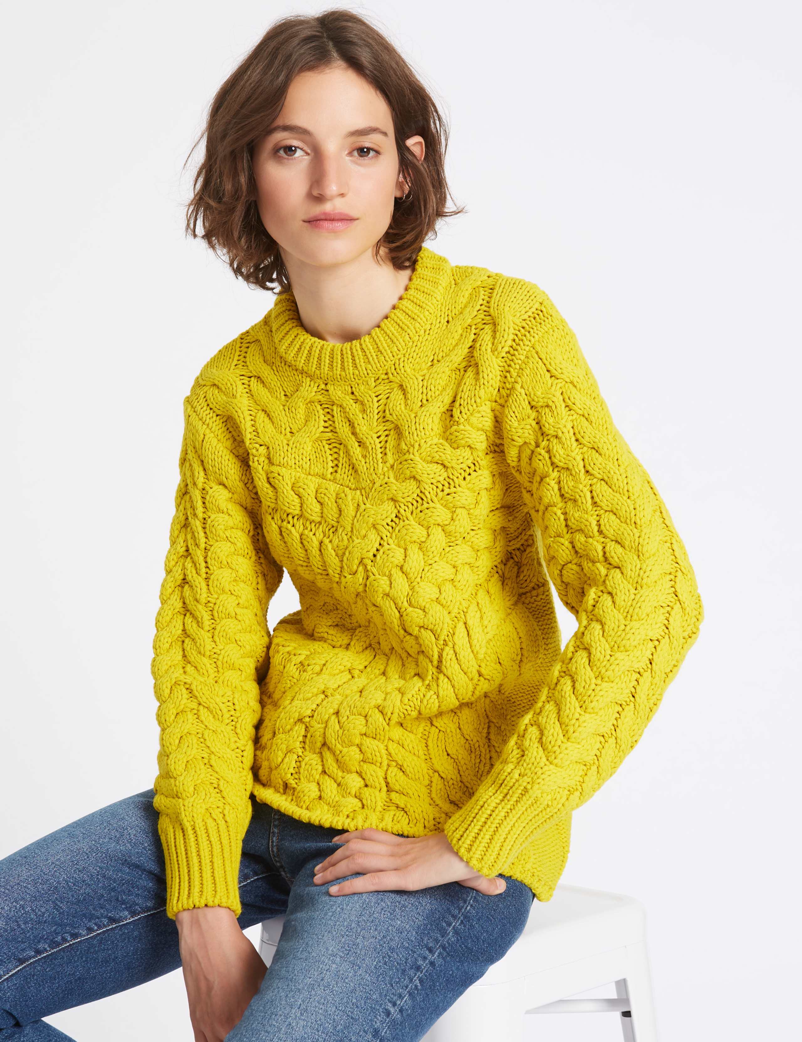Cable Knit Round Neck Jumper 3 of 5