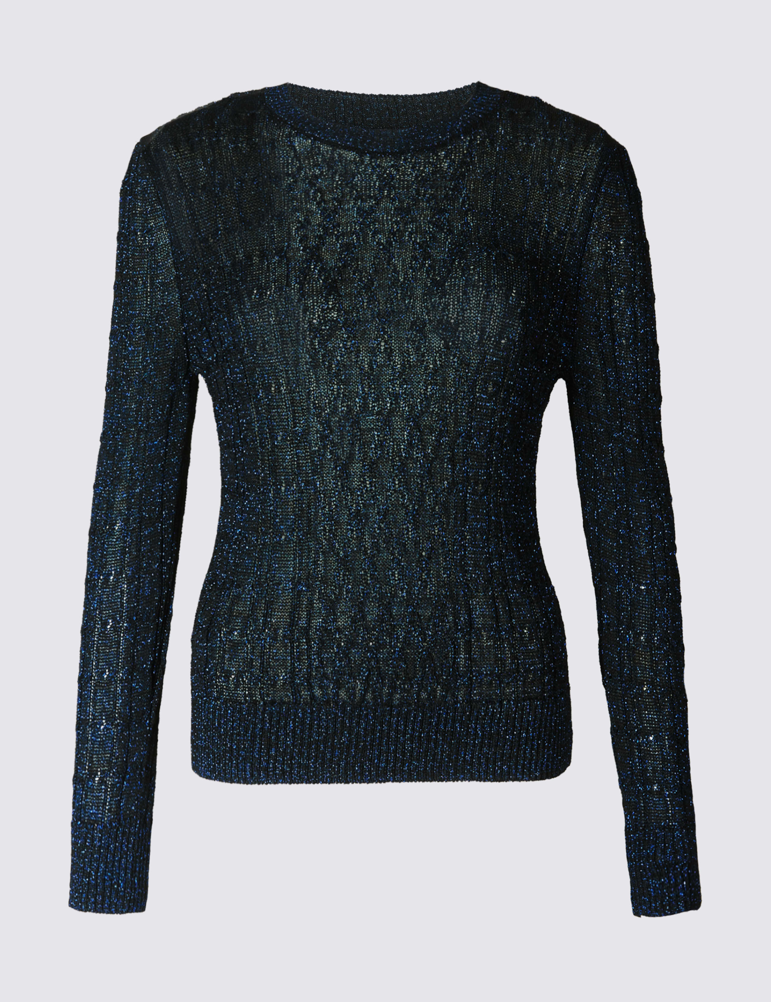 Textured Metallic Cable Knit Jumper 2 of 4