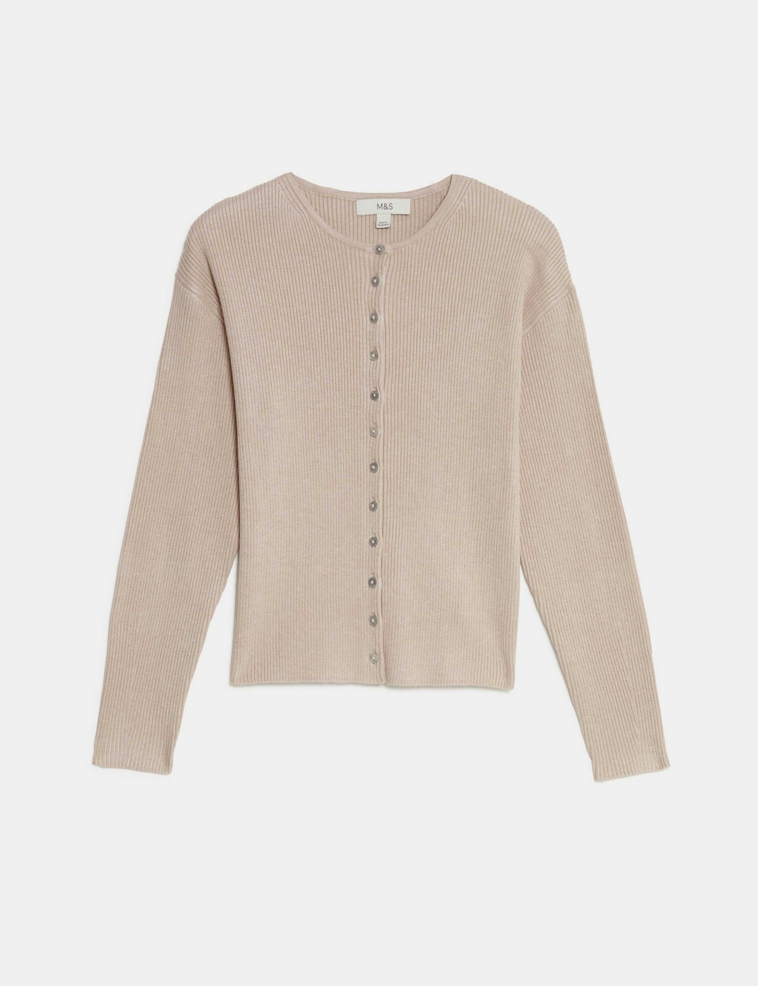 Ribbed Crew Neck Cardigan 2 of 7