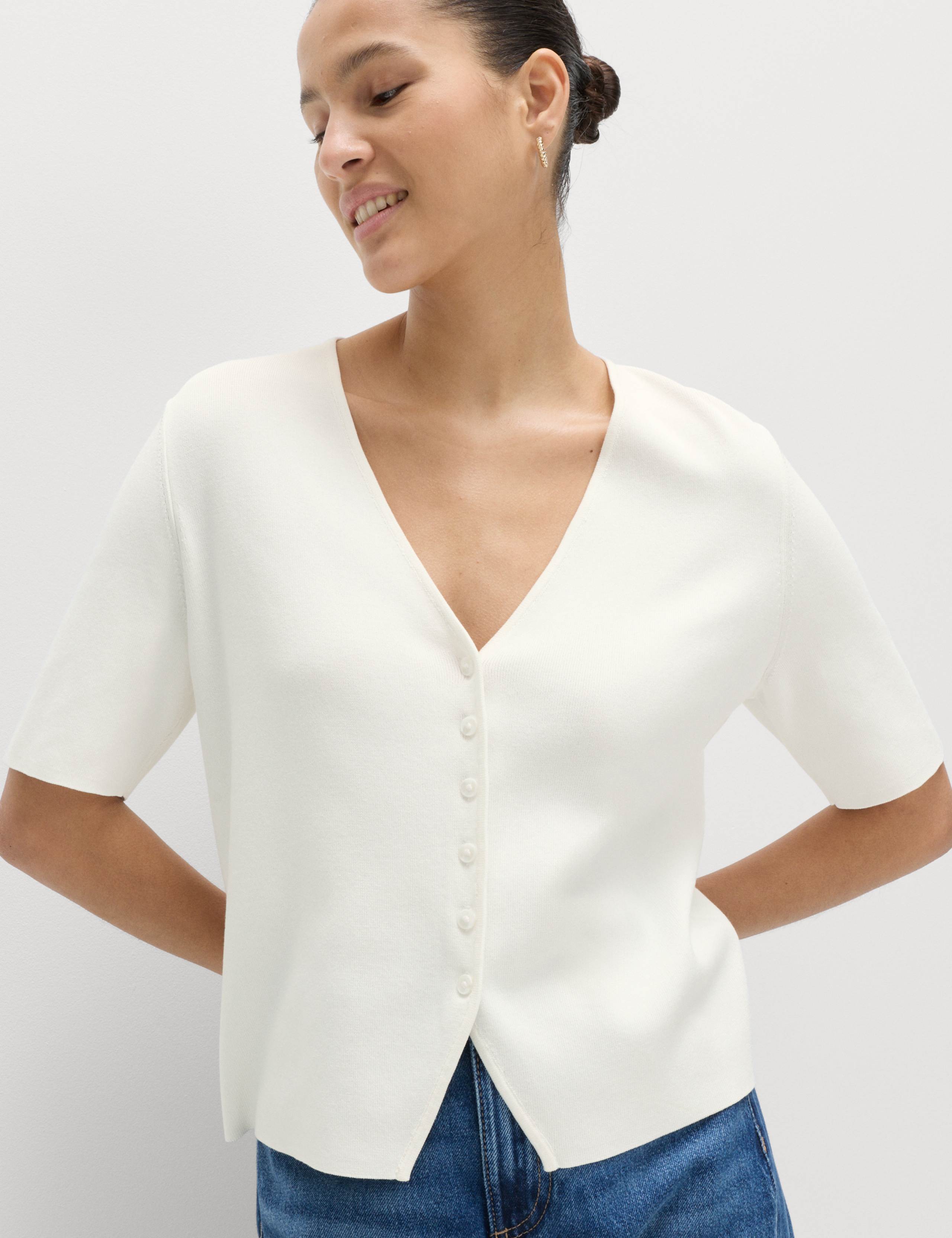 V-Neck Button Through Slim Fit Cardigan 1 of 6