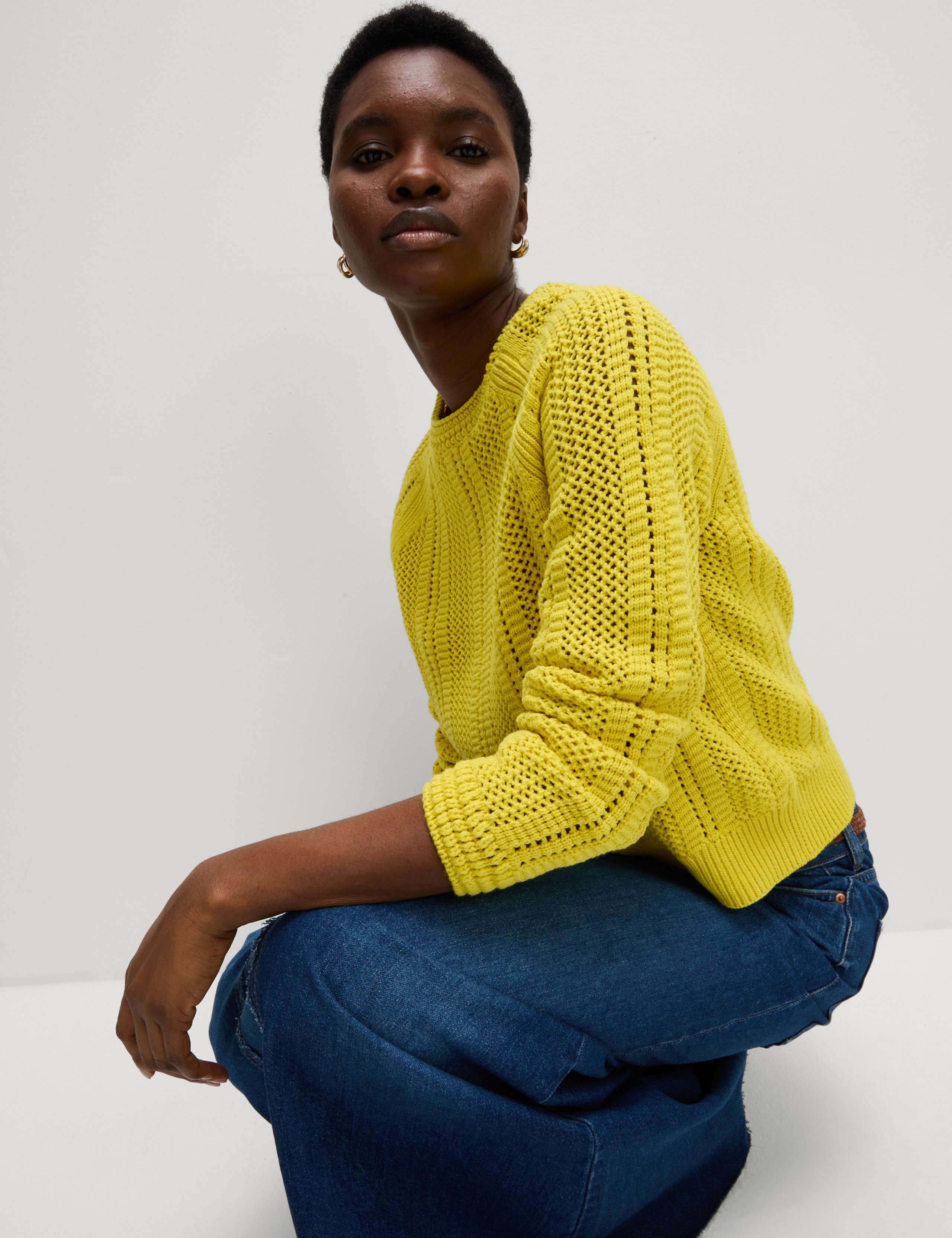 Cotton Rich Textured Relaxed Jumper 1 of 5