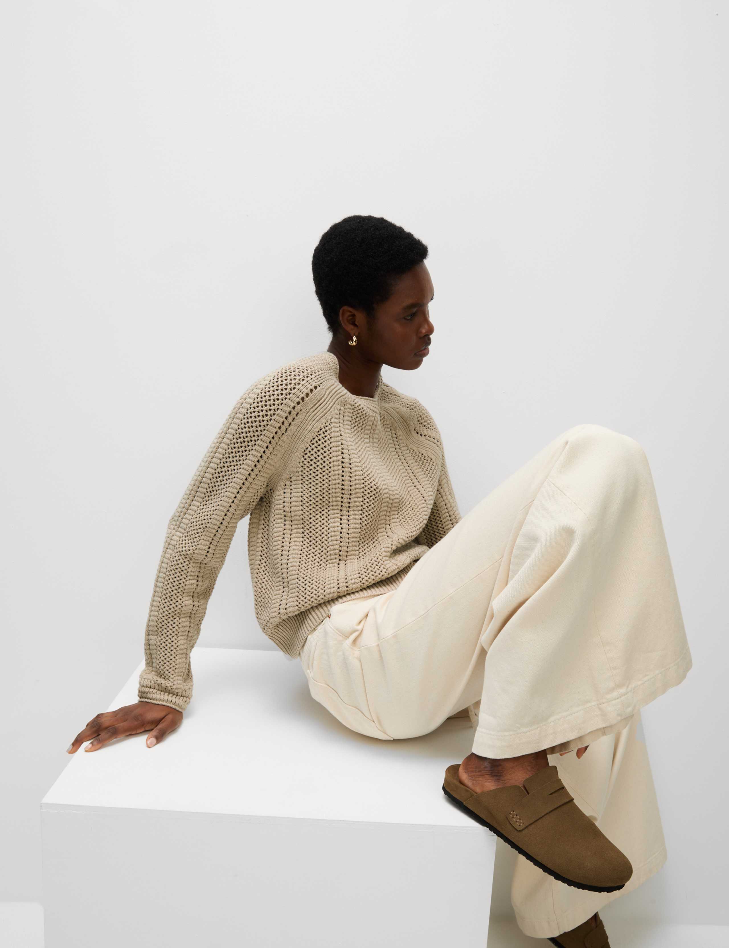 Cotton Rich Textured Relaxed Jumper 3 of 6