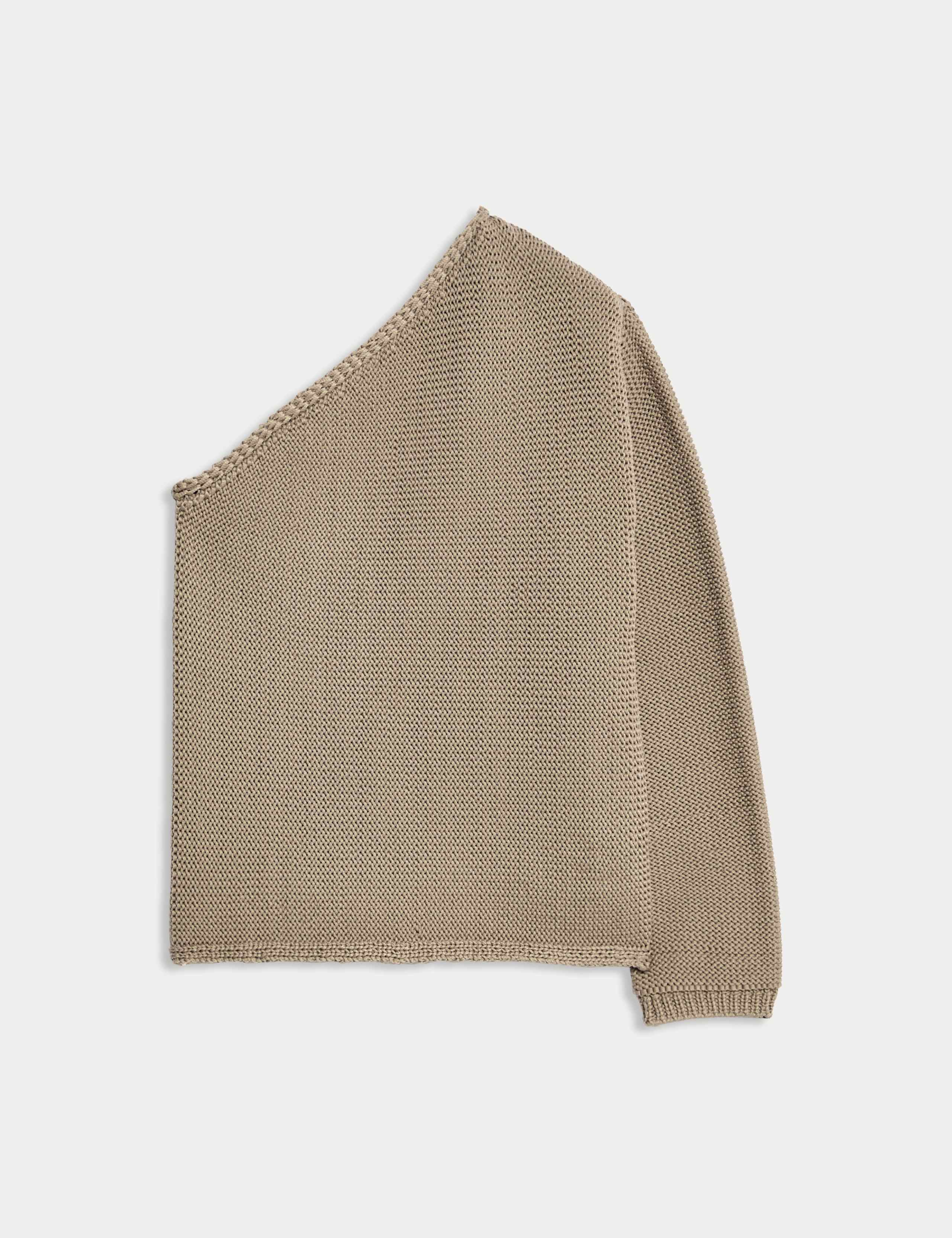 One Shoulder Slim Fit Textured Knitted Top 2 of 7