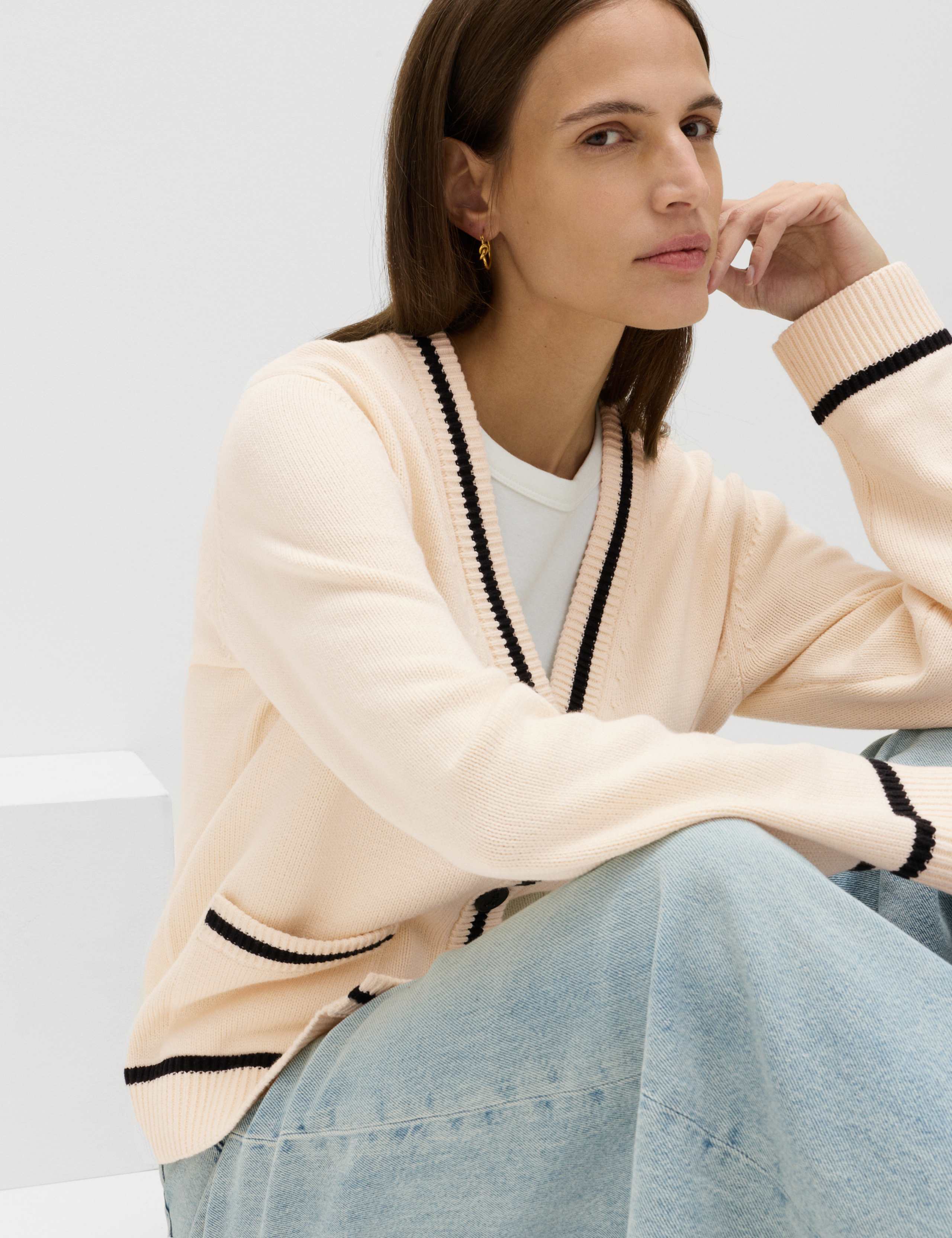 Cotton Rich Pocket Detail Cardigan 3 of 6