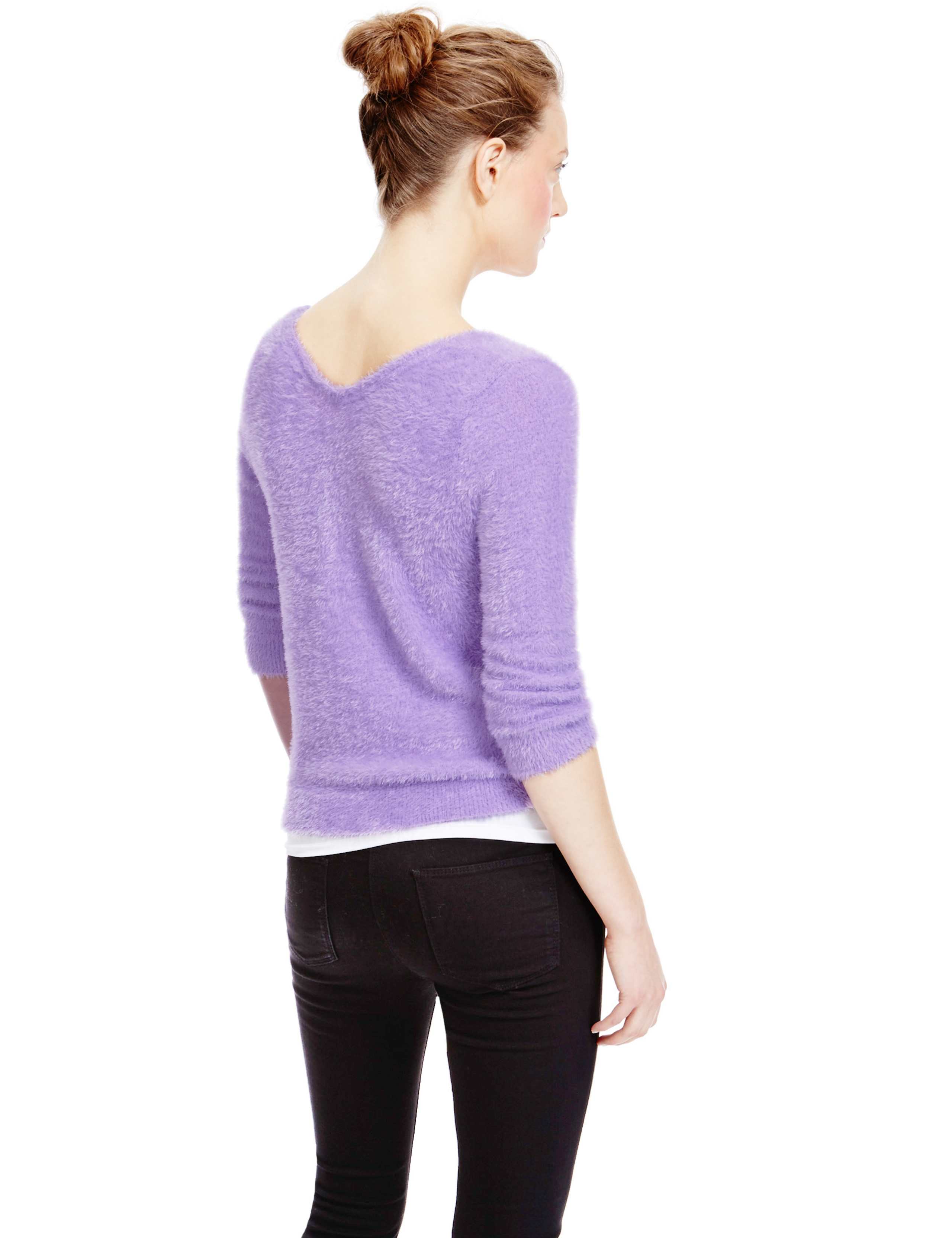 Fluffy V-Neck Jumper 3 of 3