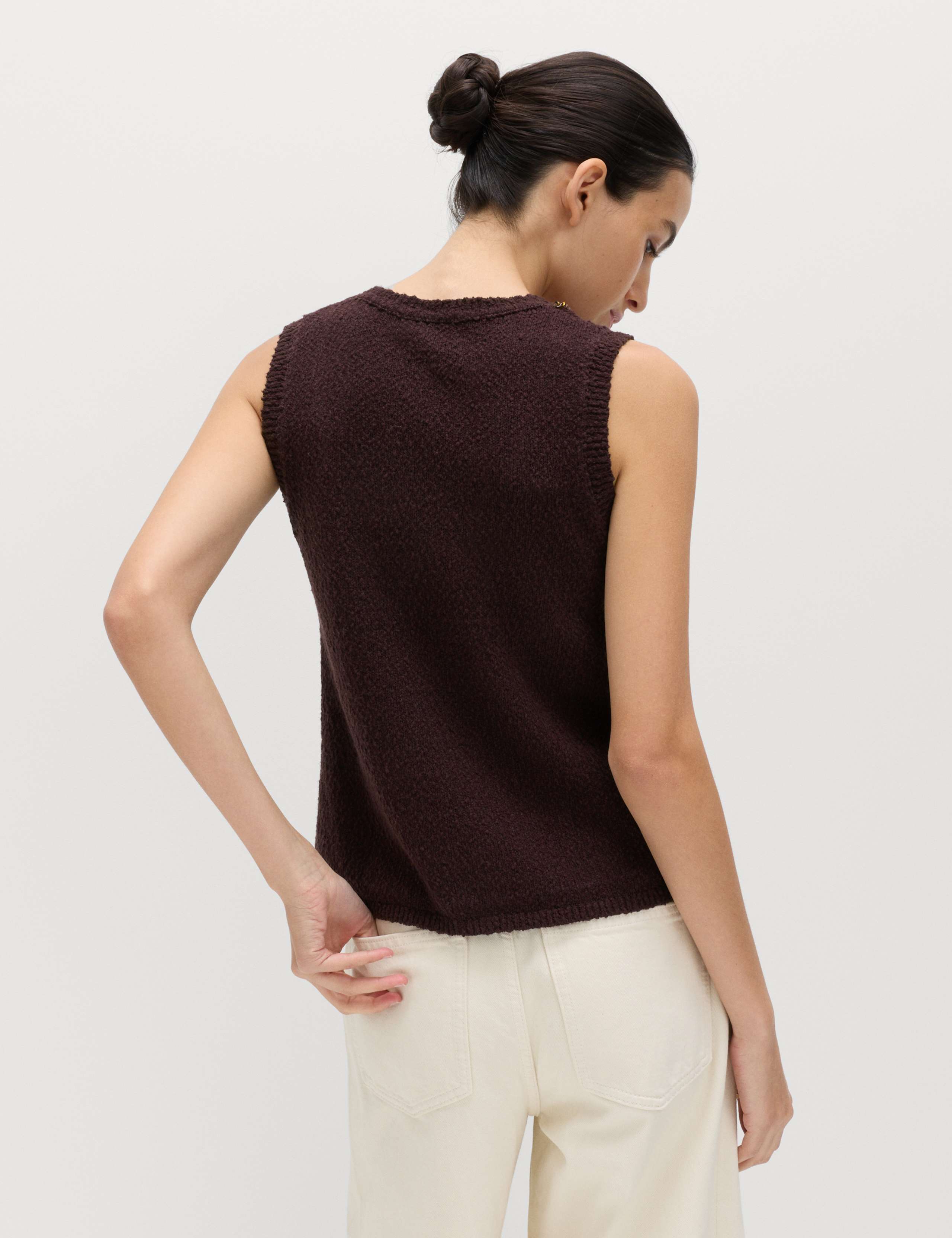 Cotton Rich Chain Trim Knitted Vest 4 of 5