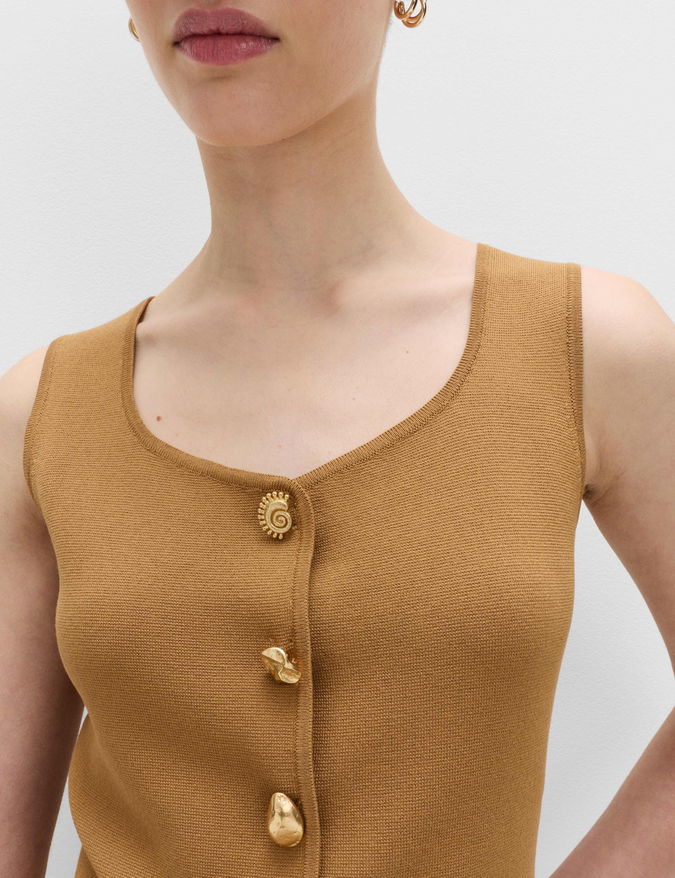 Button Front Slim Fit Knitted Waistcoat 5 of 5