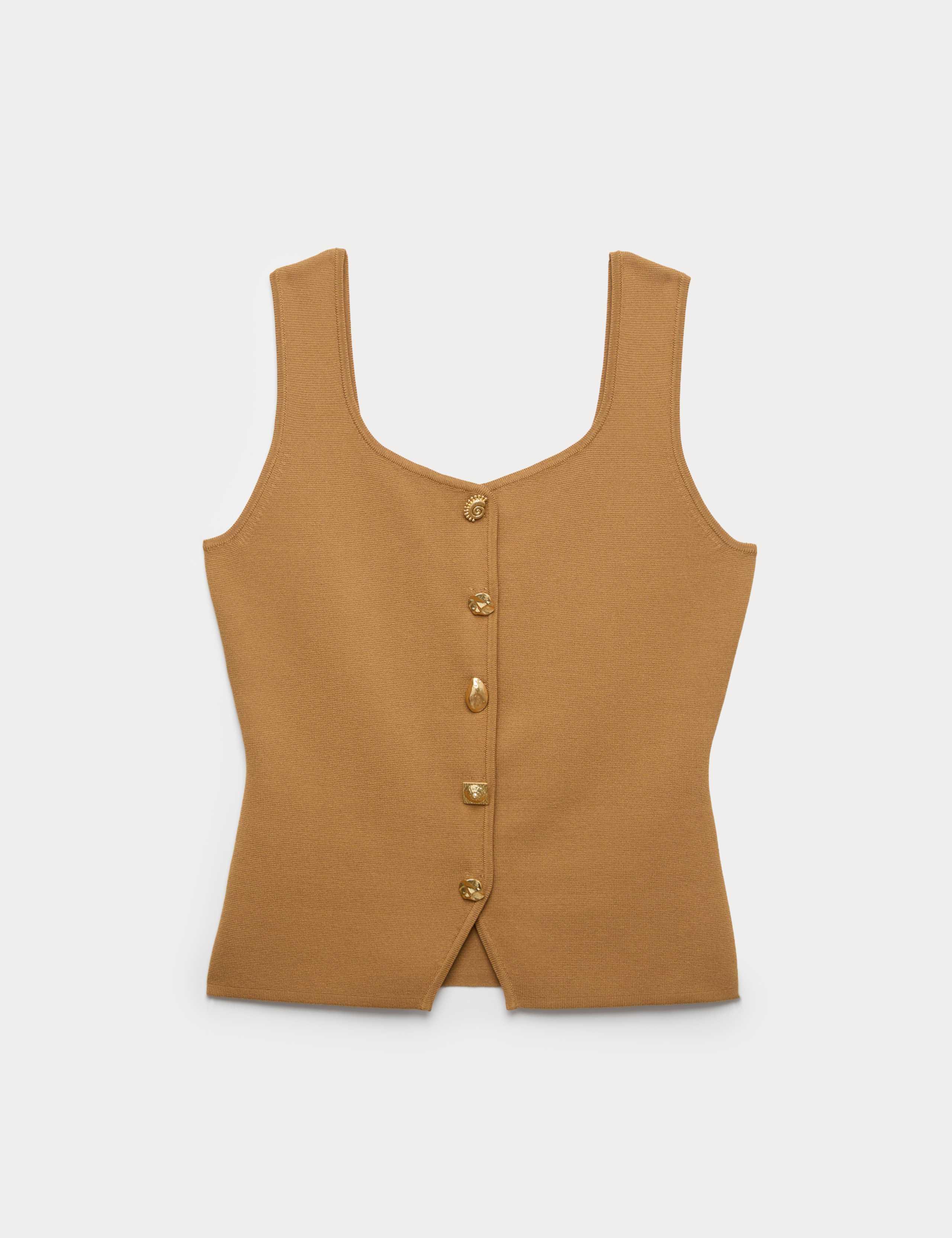 Button Front Slim Fit Knitted Waistcoat 2 of 5