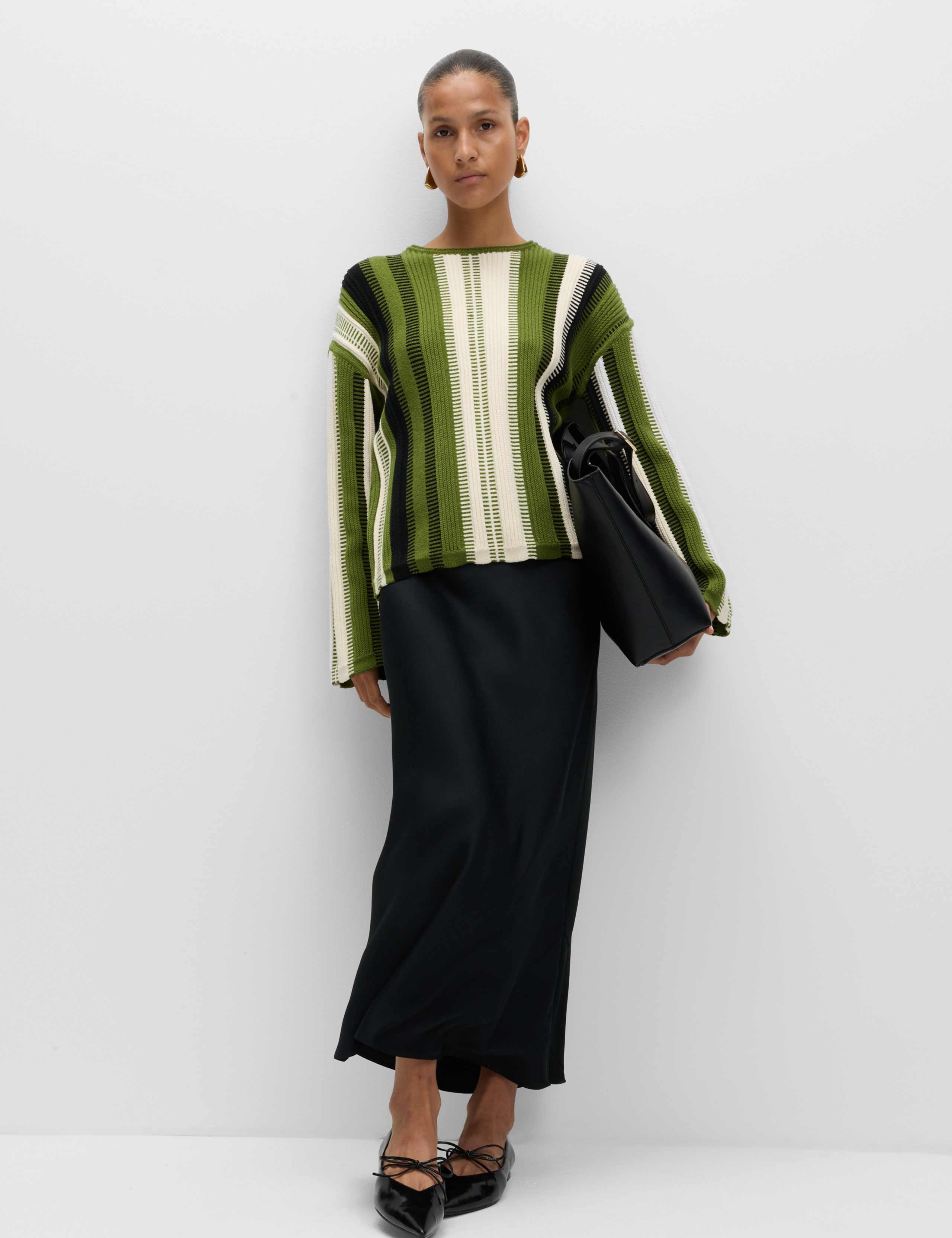 Cotton Rich Striped Crew Neck Jumper 3 of 7