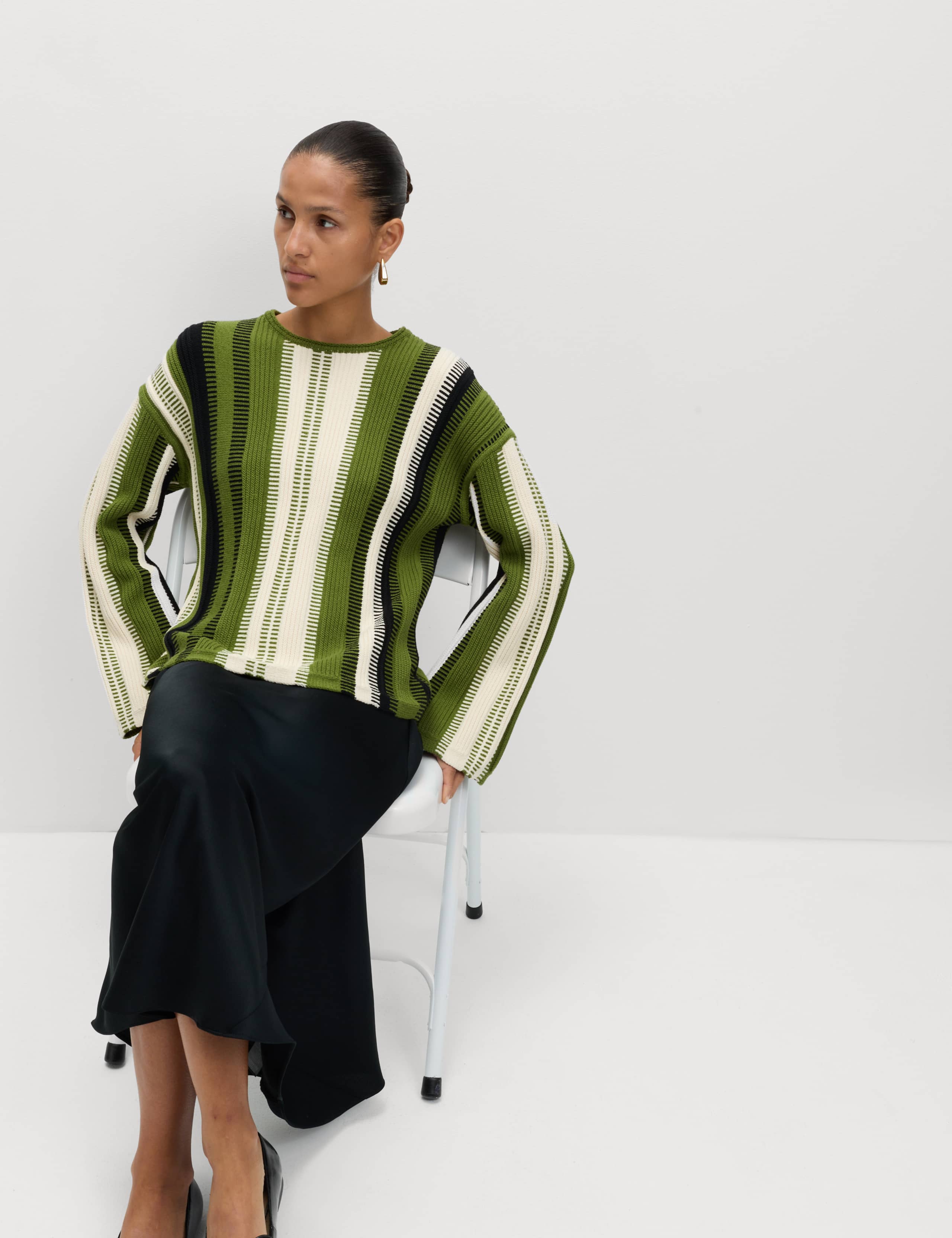 Cotton Rich Striped Crew Neck Jumper 5 of 7