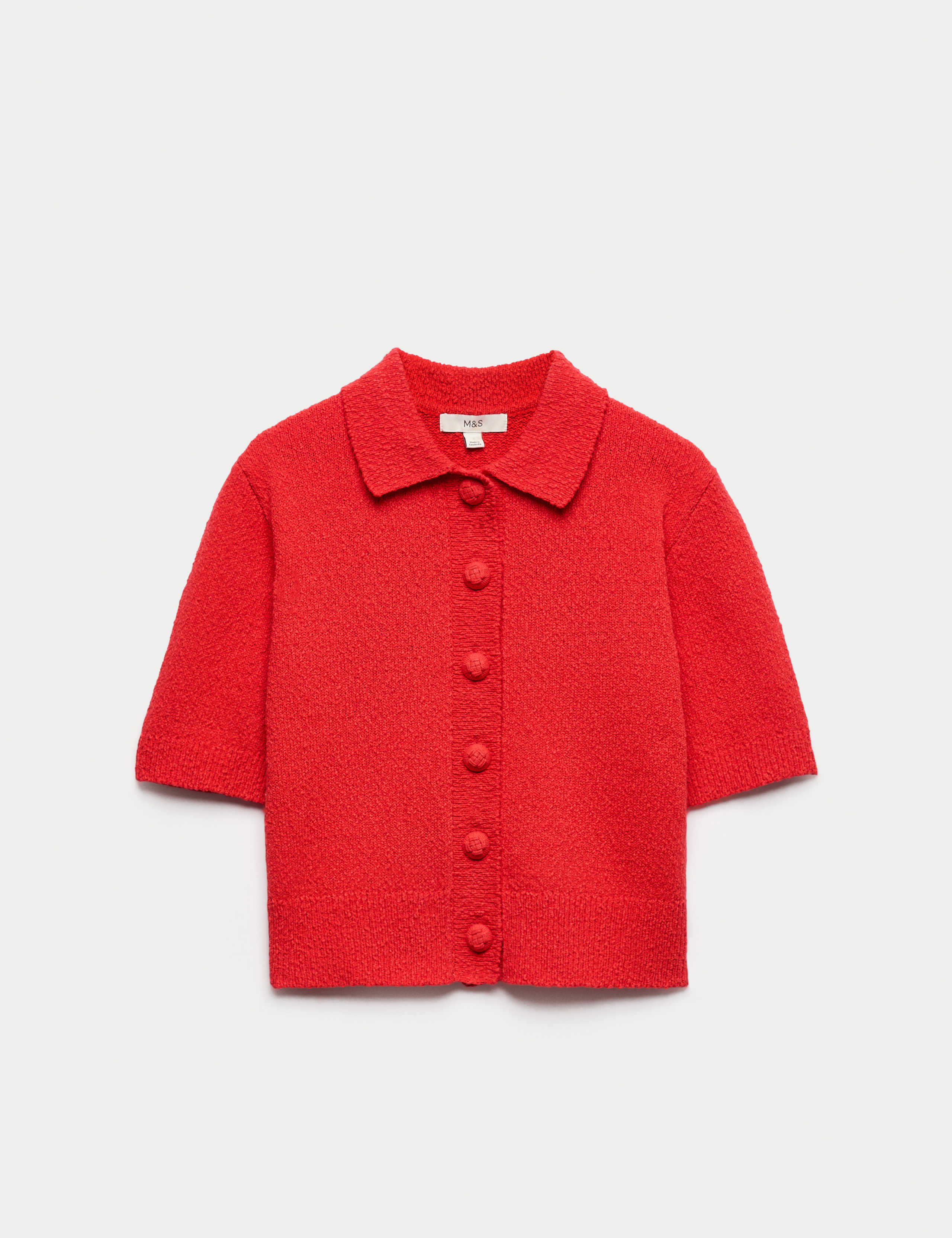 Cotton Rich Textured Cropped Cardigan 2 of 6