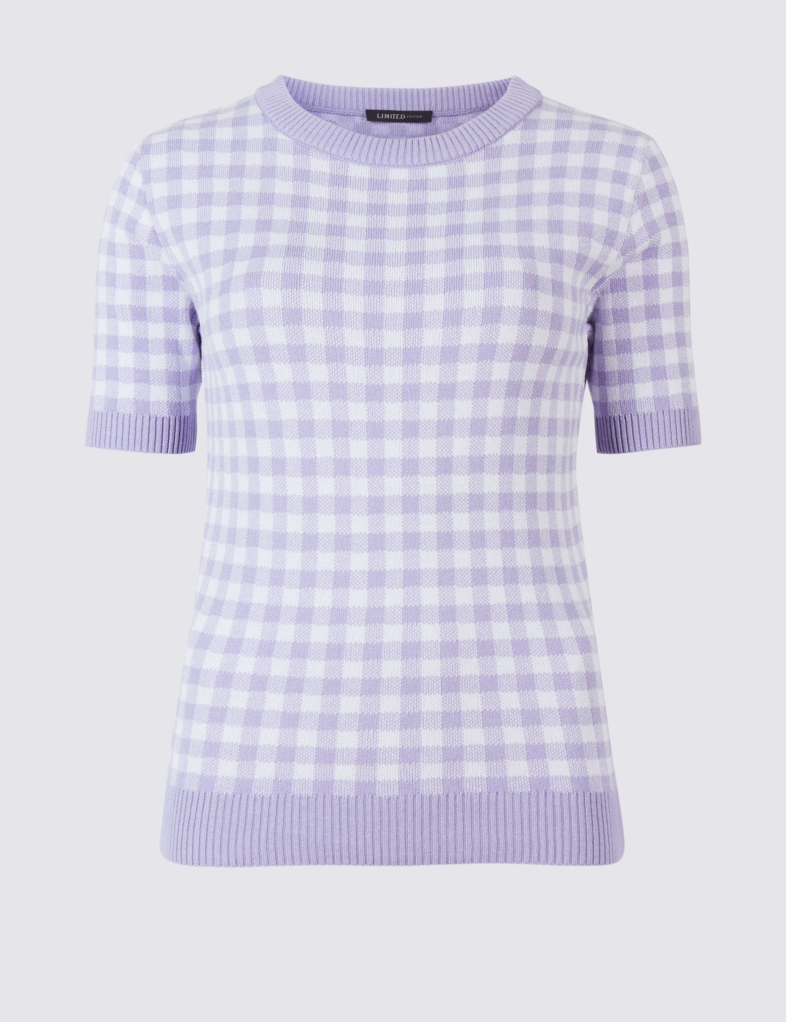 Checked Round Neck Half Sleeve Jumper 2 of 4