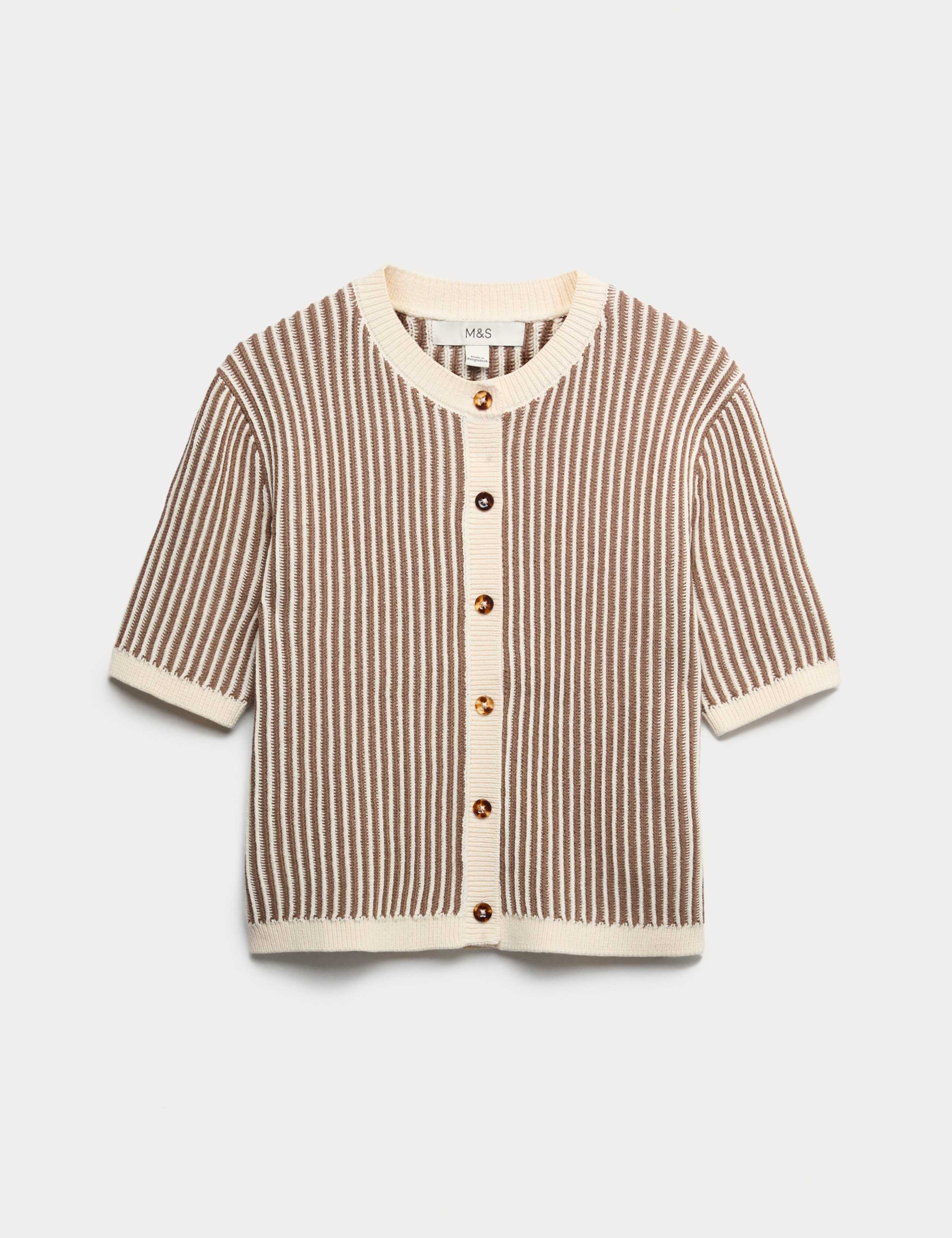 Cotton Rich Textured Cropped Cardigan 2 of 5