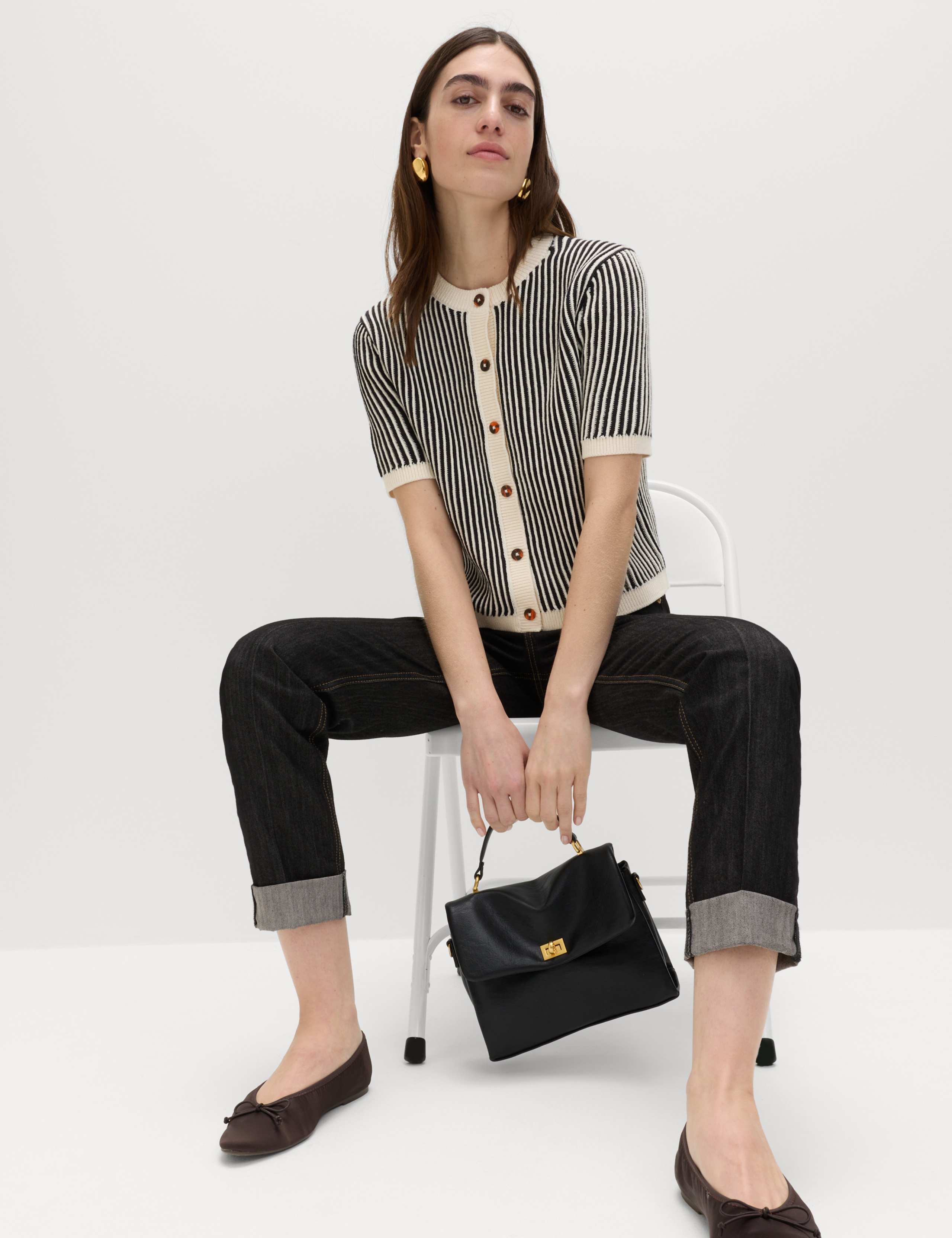 Cotton Rich Textured Cropped Cardigan 4 of 6