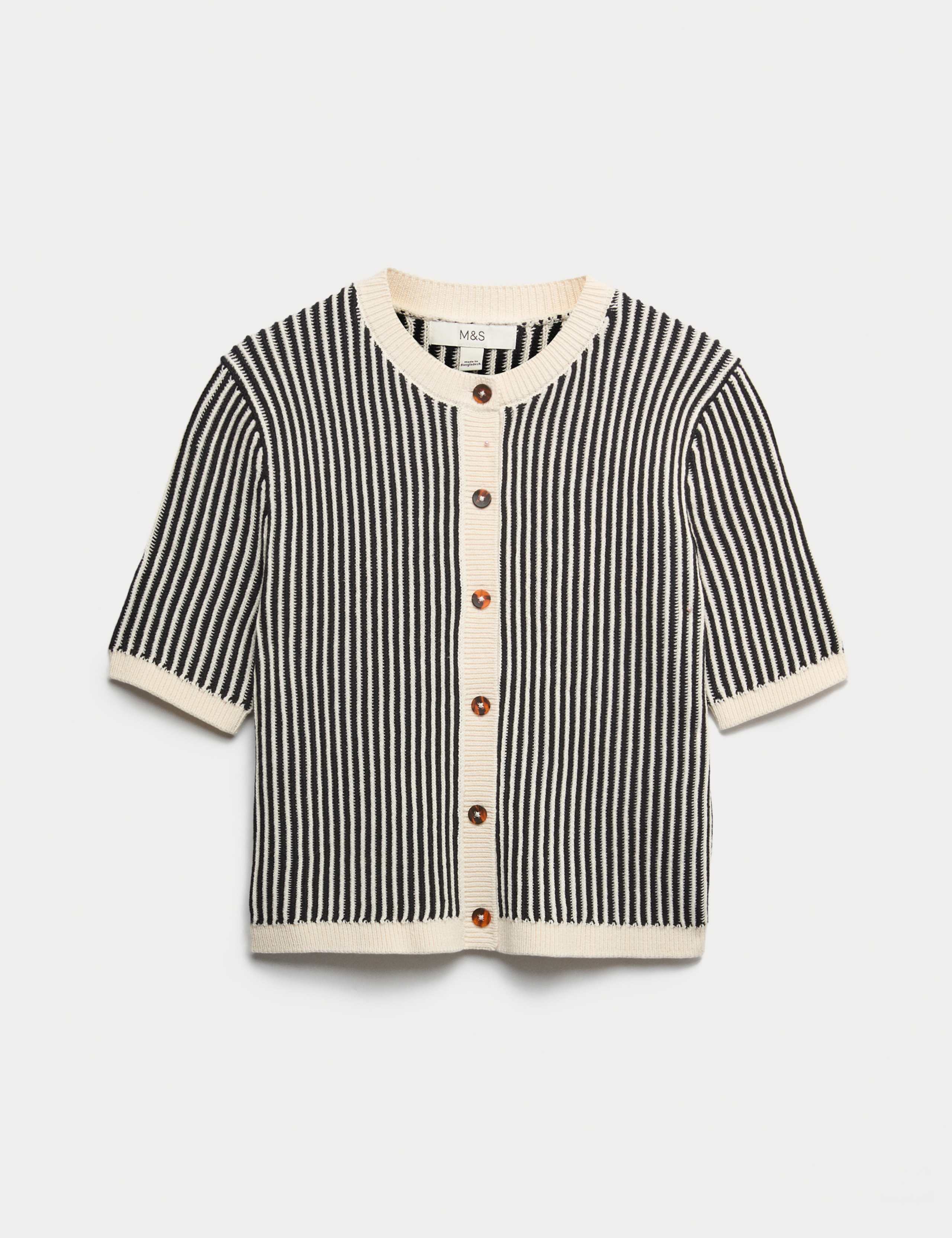 Cotton Rich Textured Cropped Cardigan 2 of 6