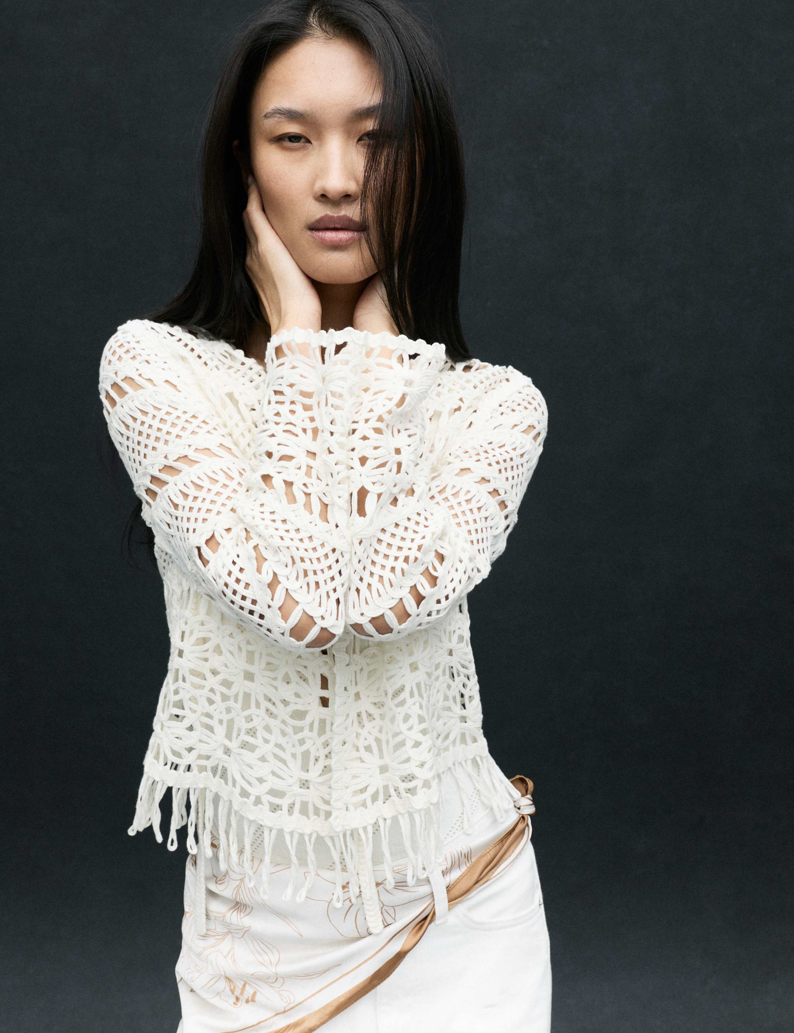 Pure Cotton Tie Fastening Cropped Cardigan 6 of 7