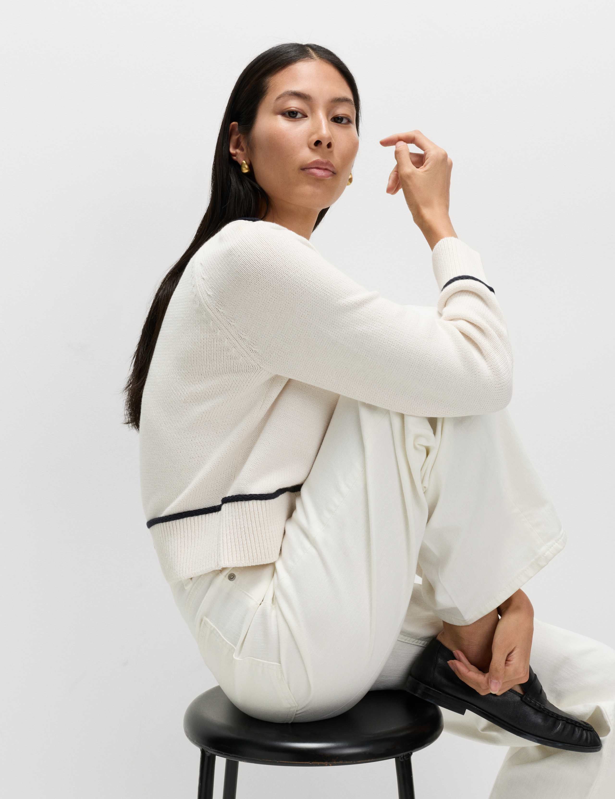 Cotton Rich Tipped Detail Jumper 5 of 5