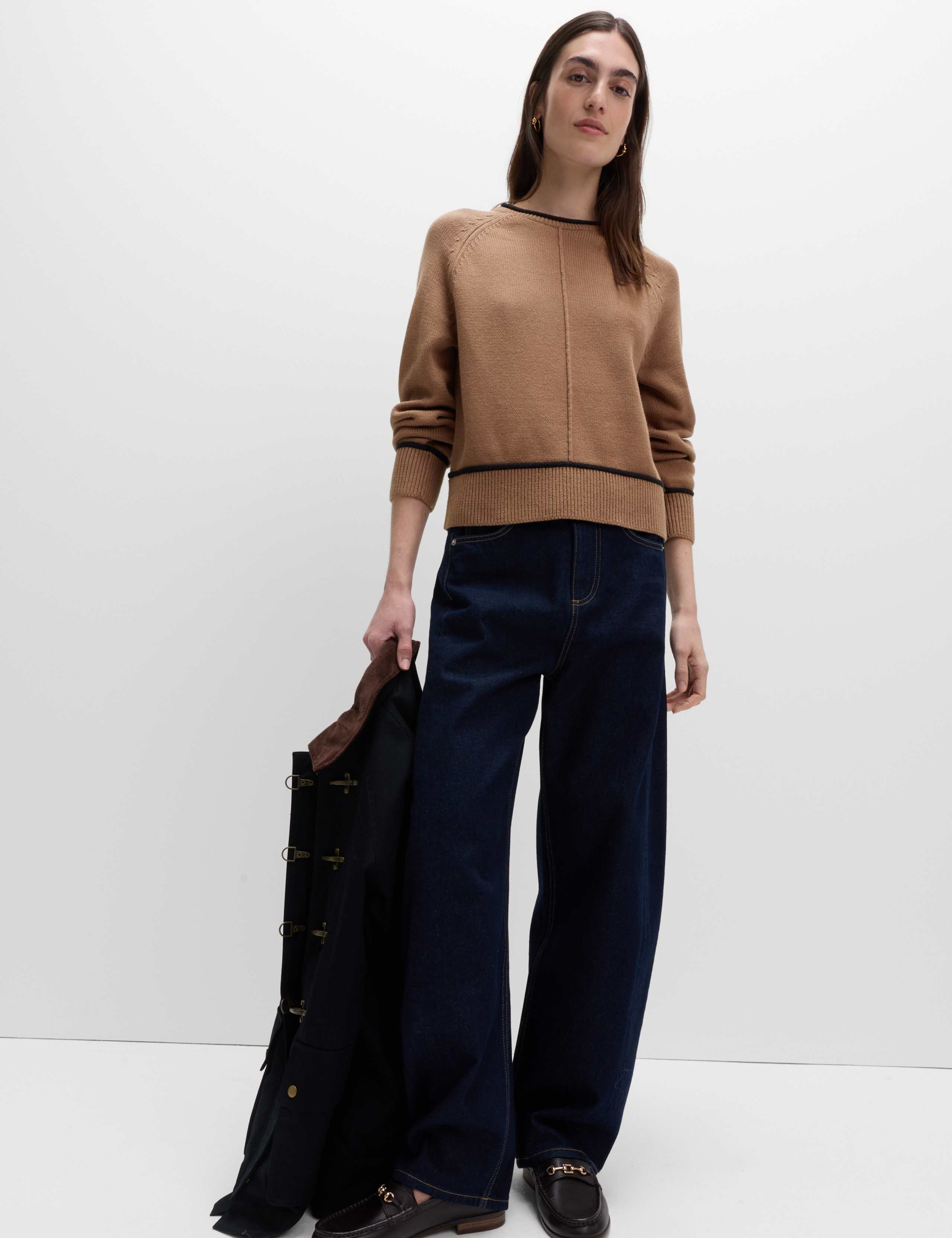 Cotton Rich Tipped Detail Jumper 1 of 6