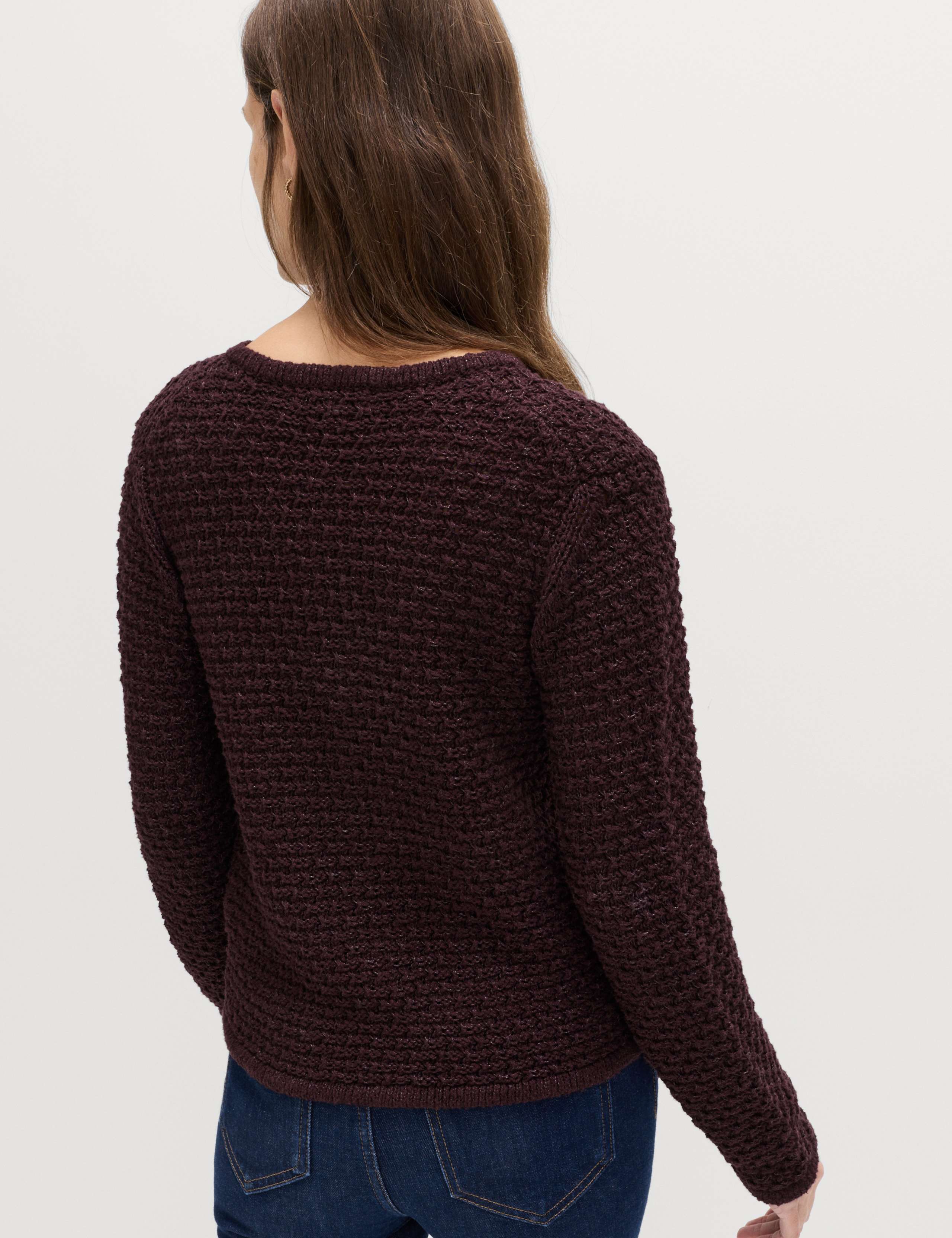 Cotton Rich Textured Cropped Knitted Jacket 1 of 5