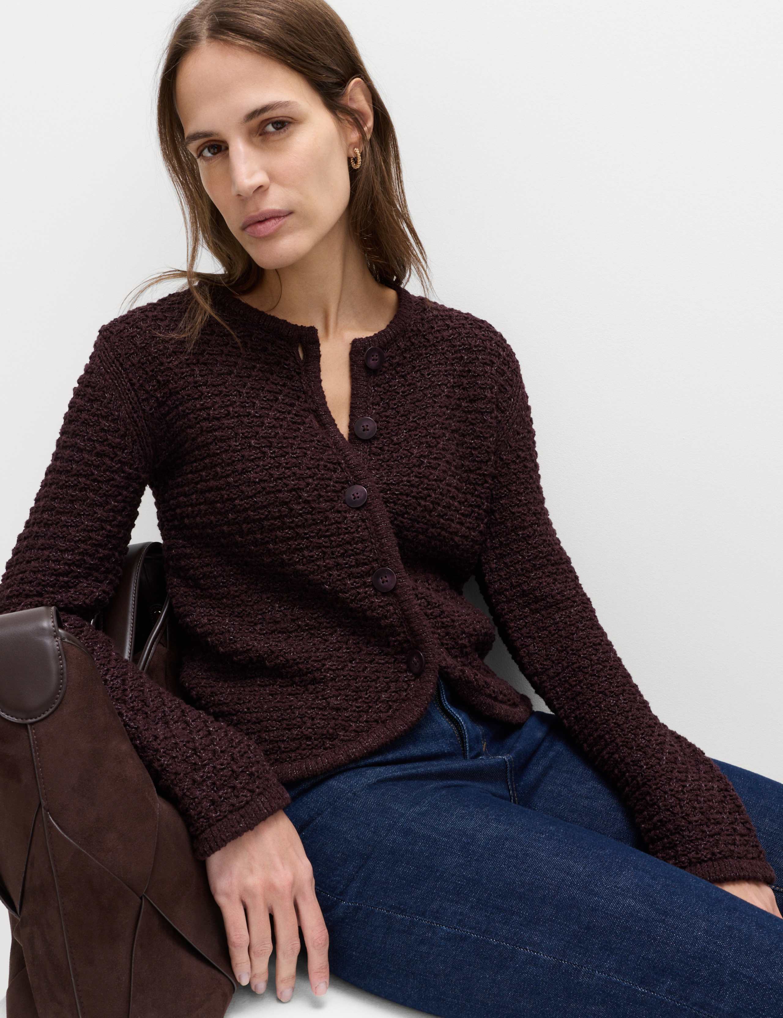 Cotton Rich Textured Cropped Knitted Jacket 5 of 5