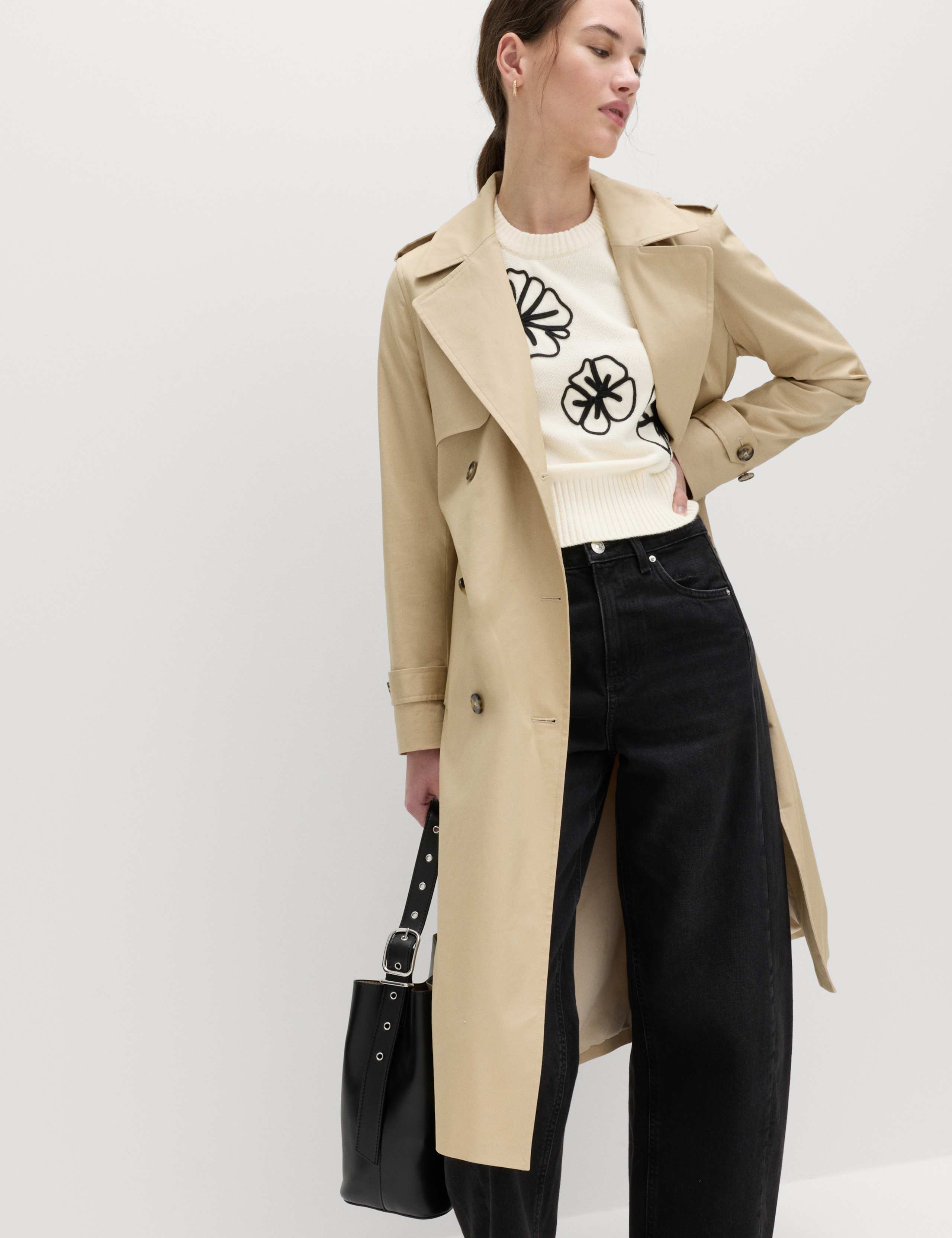 Cotton Rich Embroidered Crew Neck Jumper 4 of 6