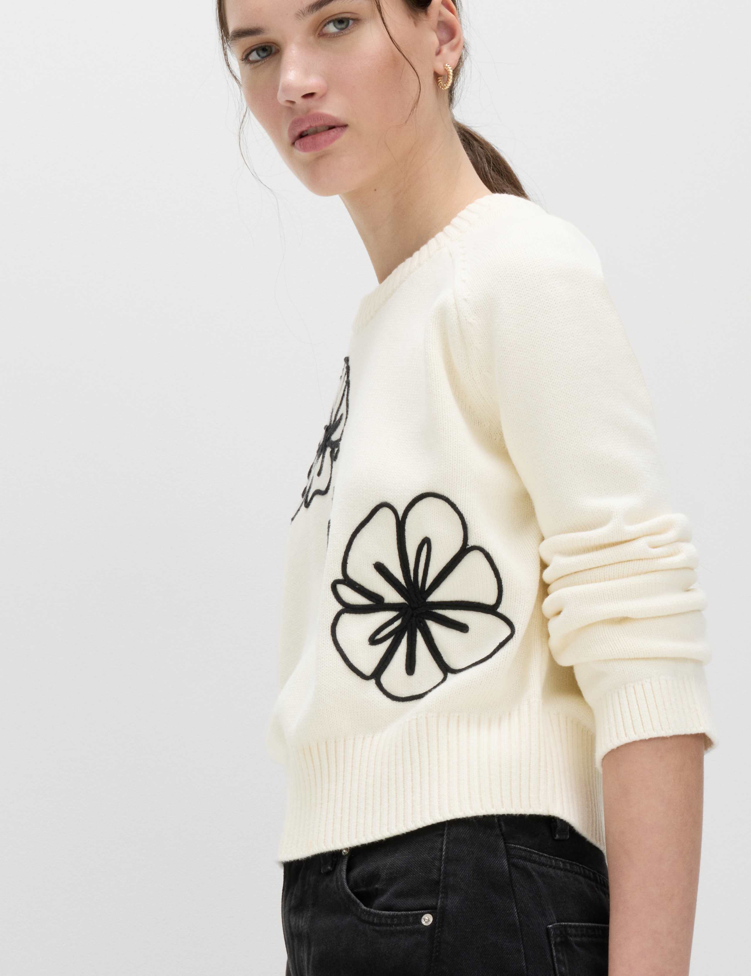 Cotton Rich Embroidered Crew Neck Jumper 5 of 6