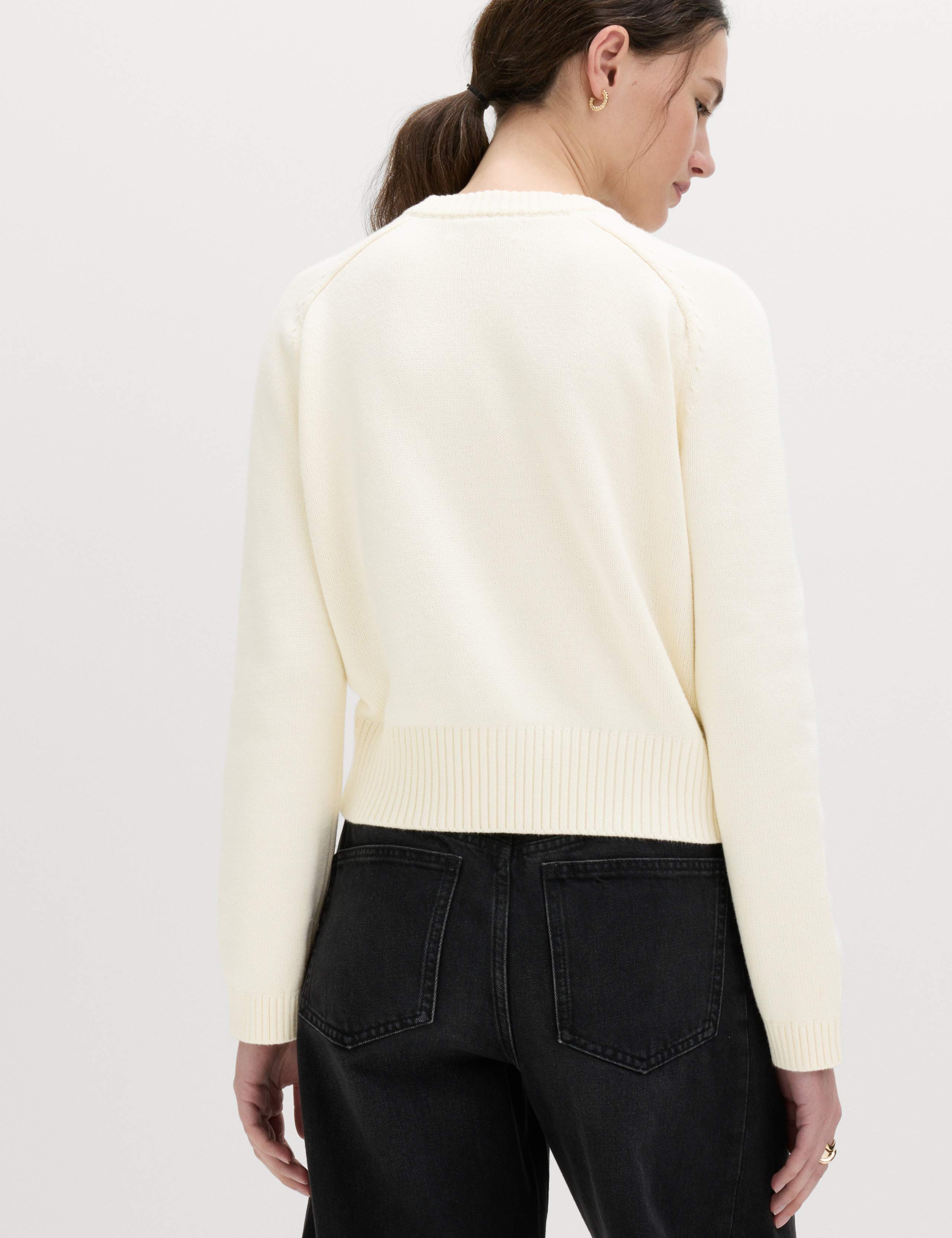 Cotton Rich Embroidered Crew Neck Jumper 6 of 6