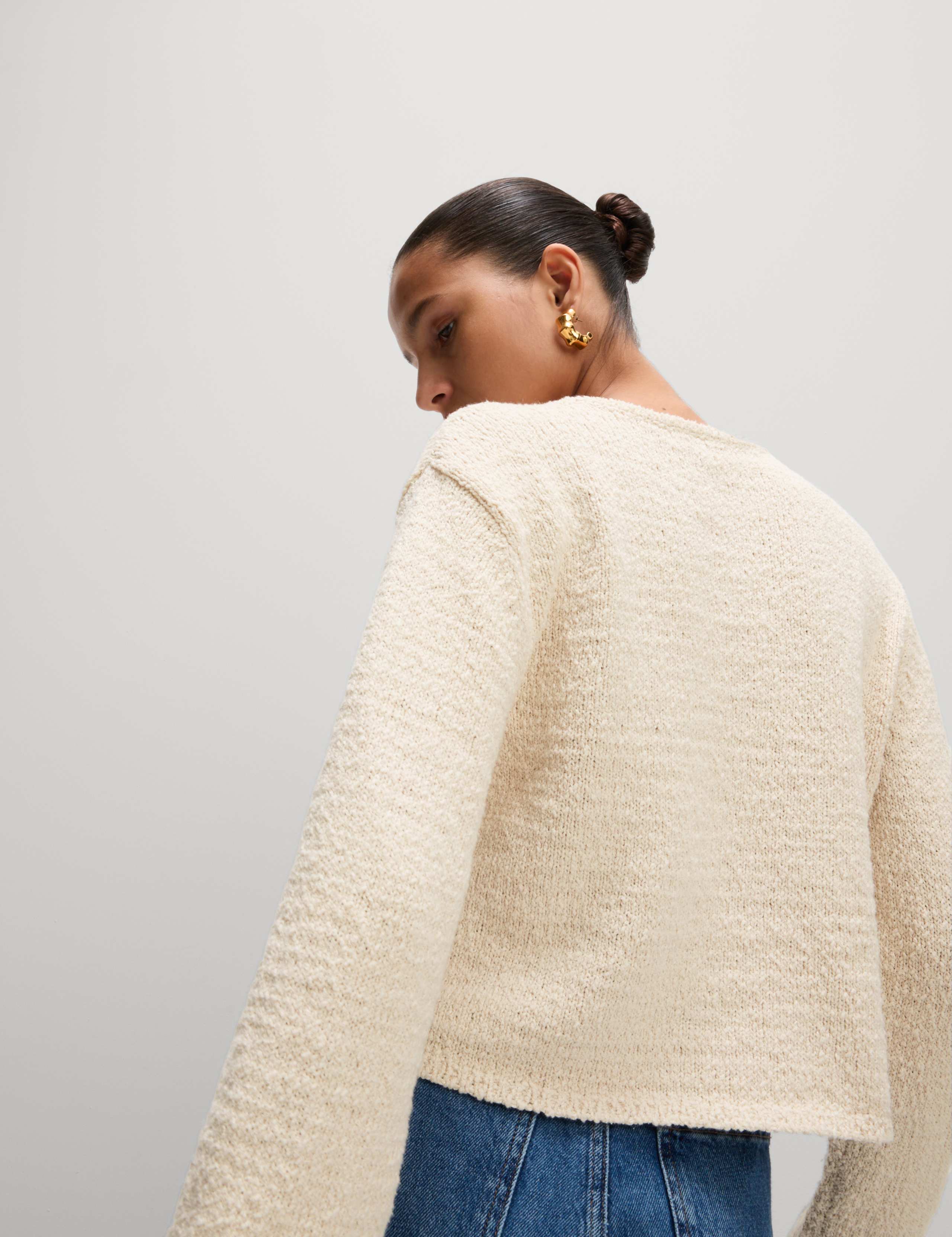 Cotton Rich Textured Cardigan 4 of 5