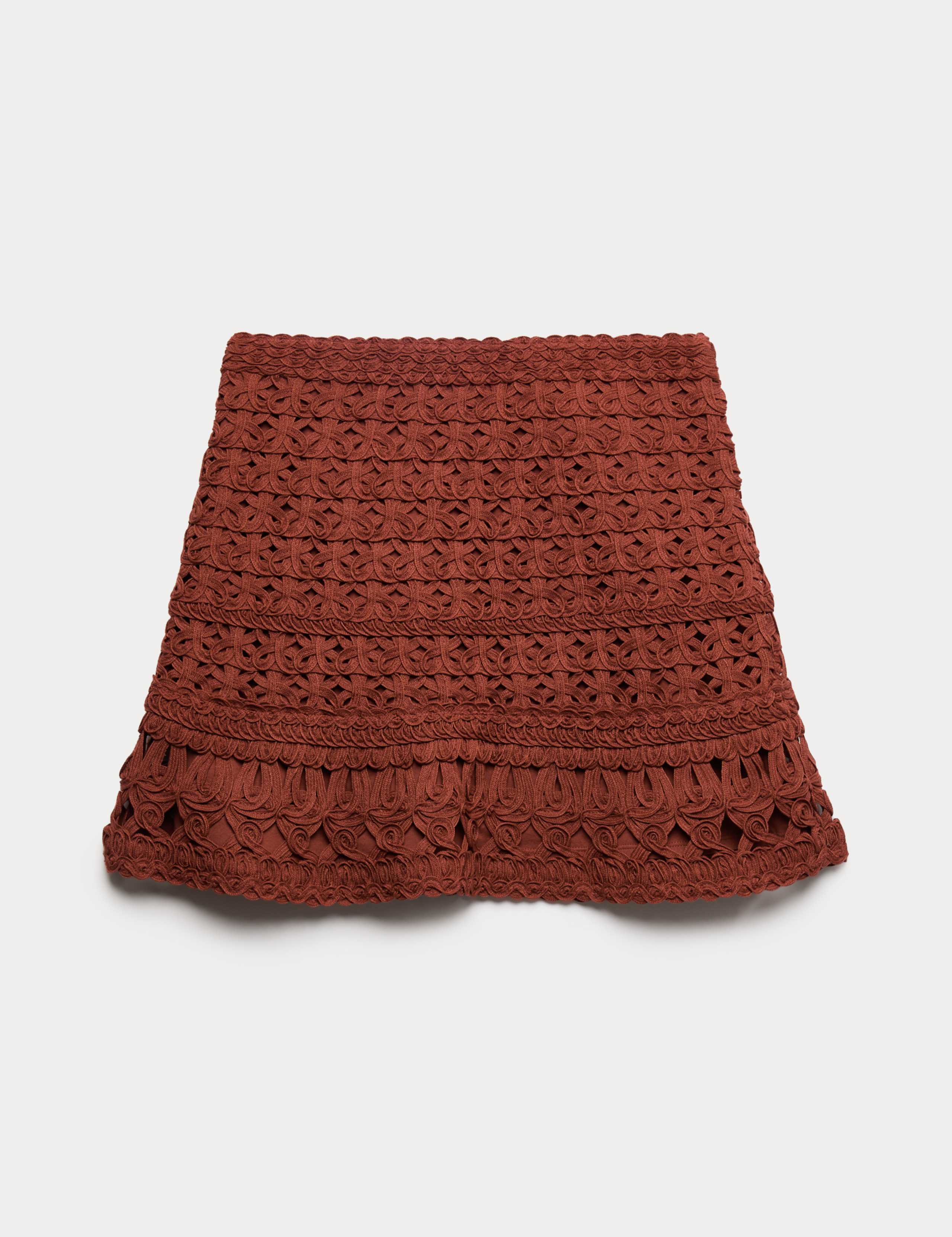 Crochet-Style Mini Knitted Skirt 2 of 6