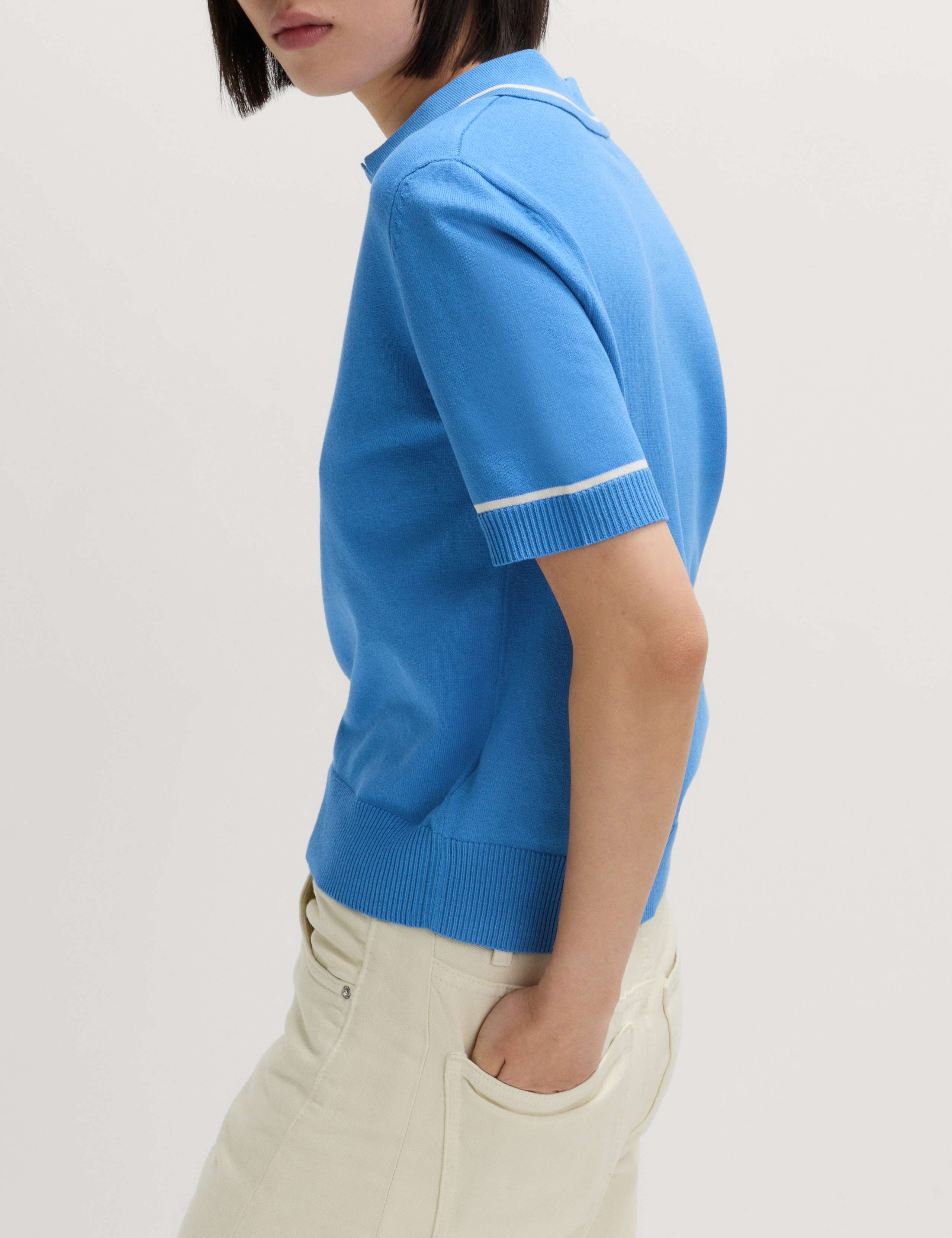 Ribbed Collared Knitted Top 3 of 3