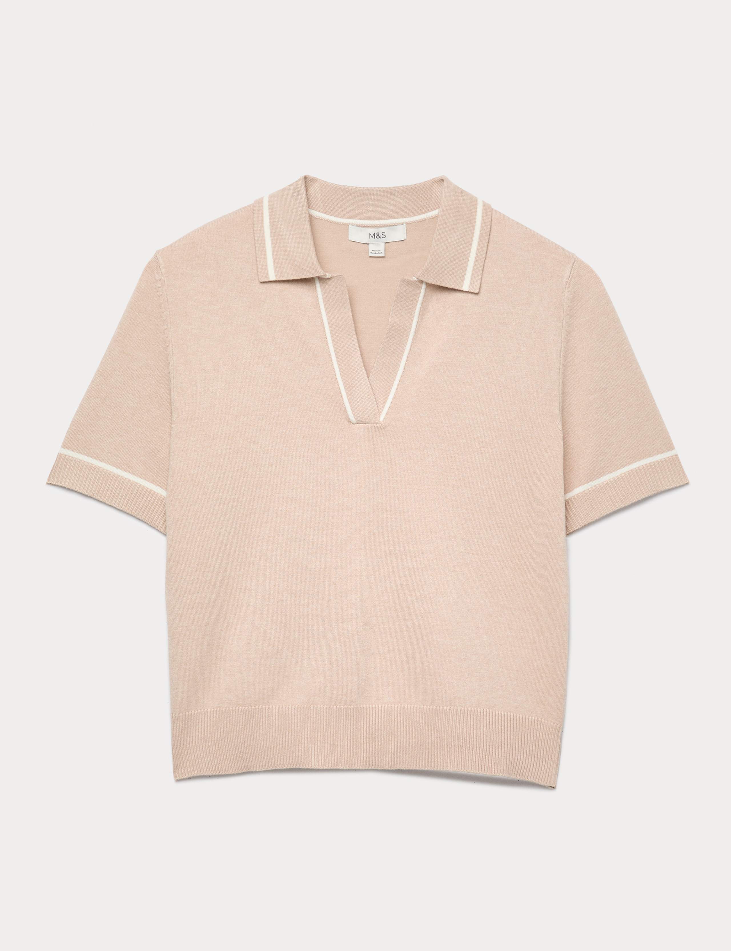 V-Neck Collared Knitted Top 1 of 1