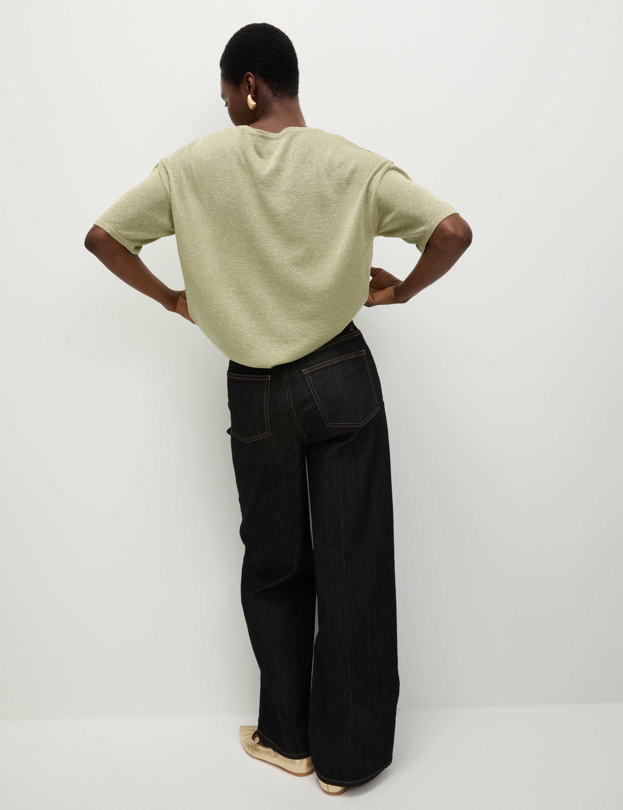Metallic Crew Neck Knitted Top 3 of 7