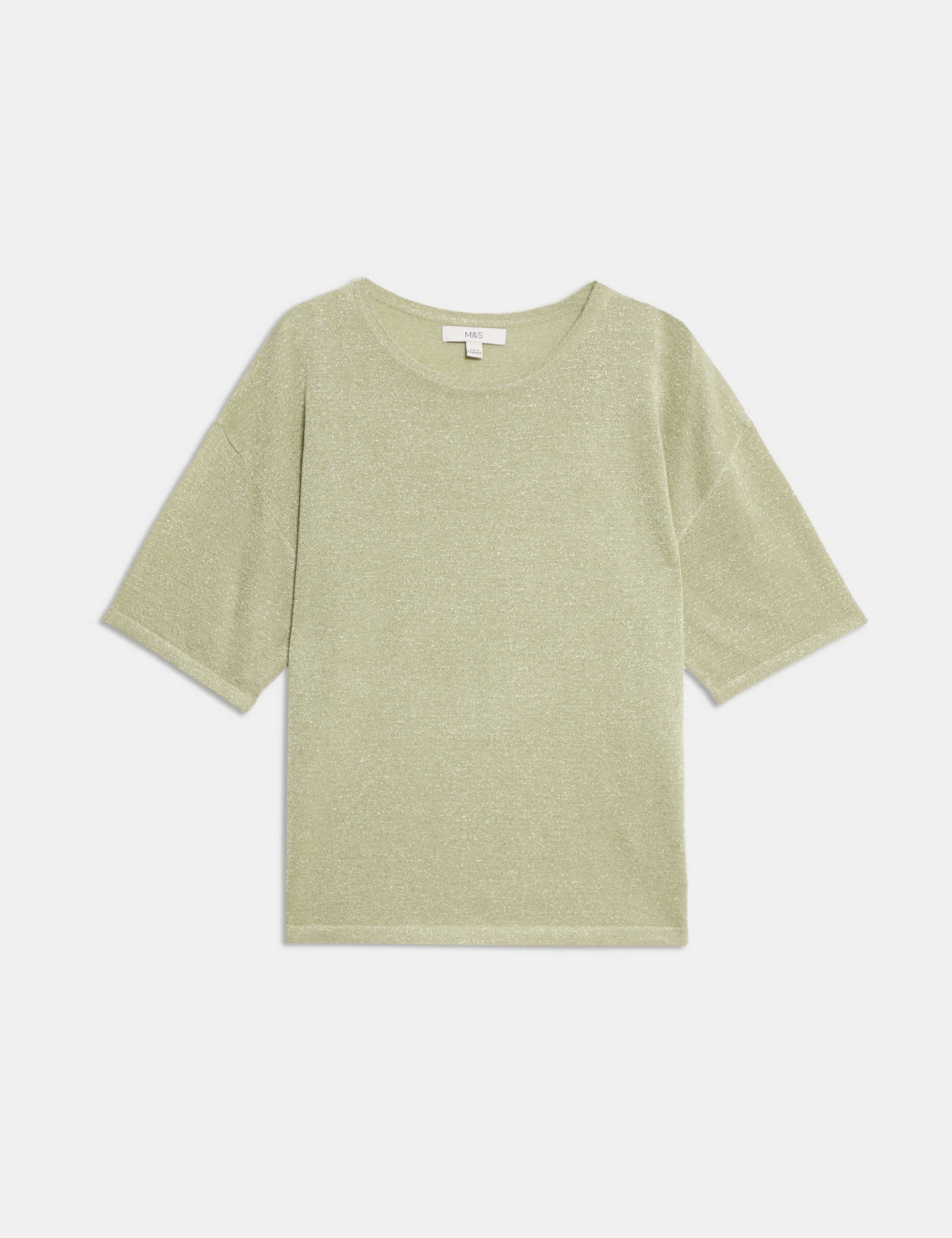 Metallic Crew Neck Knitted Top 2 of 7
