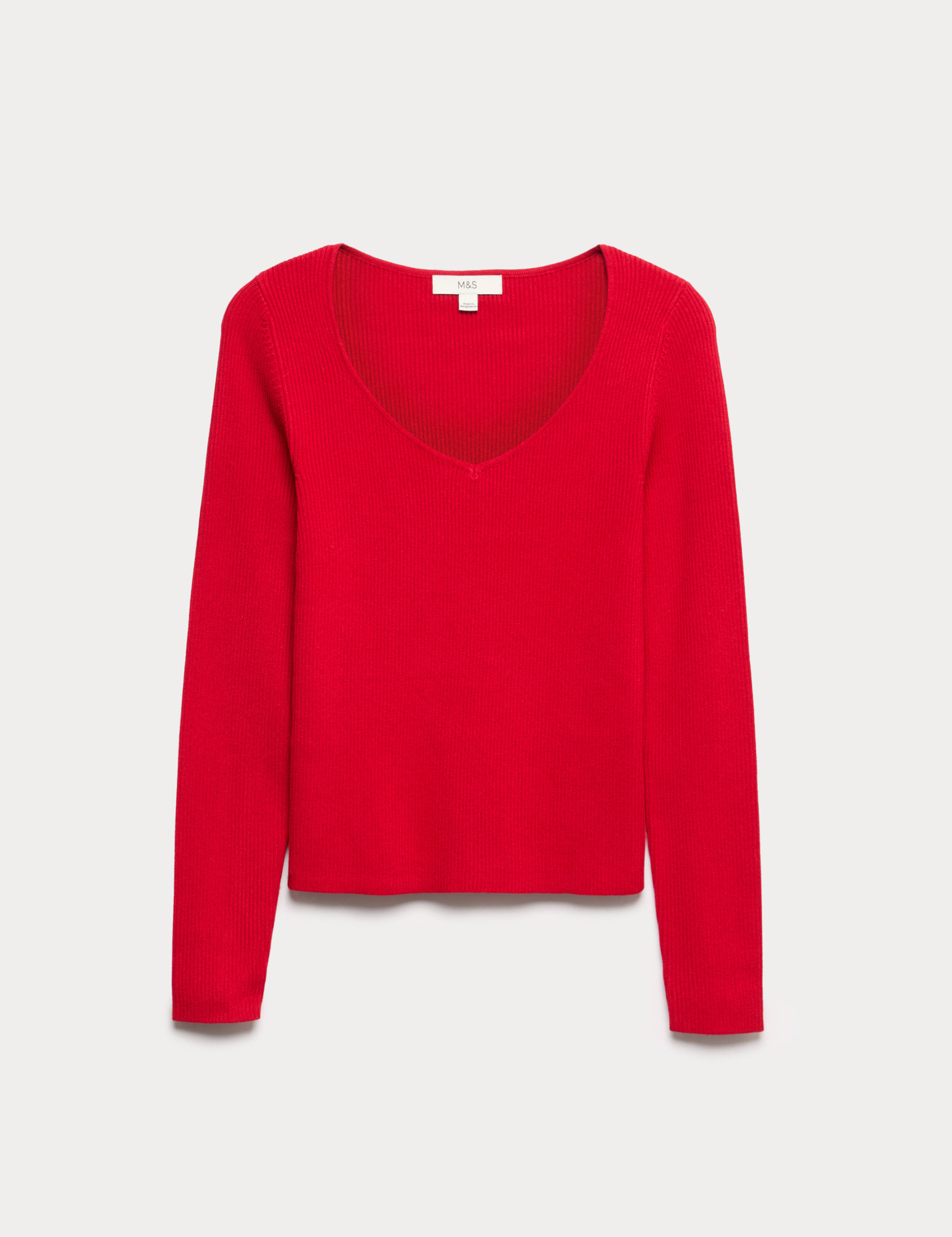 Ribbed Sweetheart Fitted Knitted Top 2 of 5