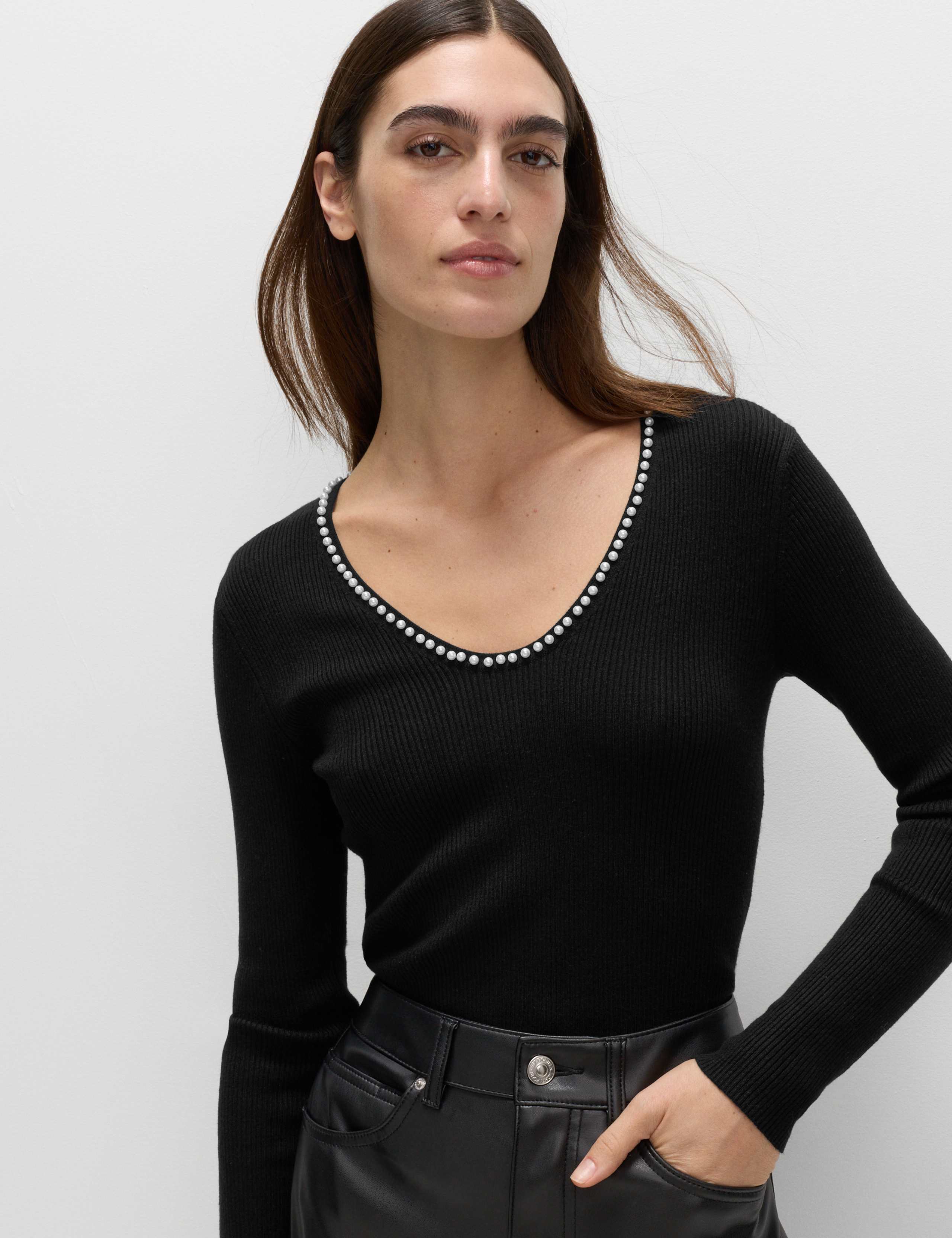 Embellished Scoop Neck Knitted Top 6 of 6
