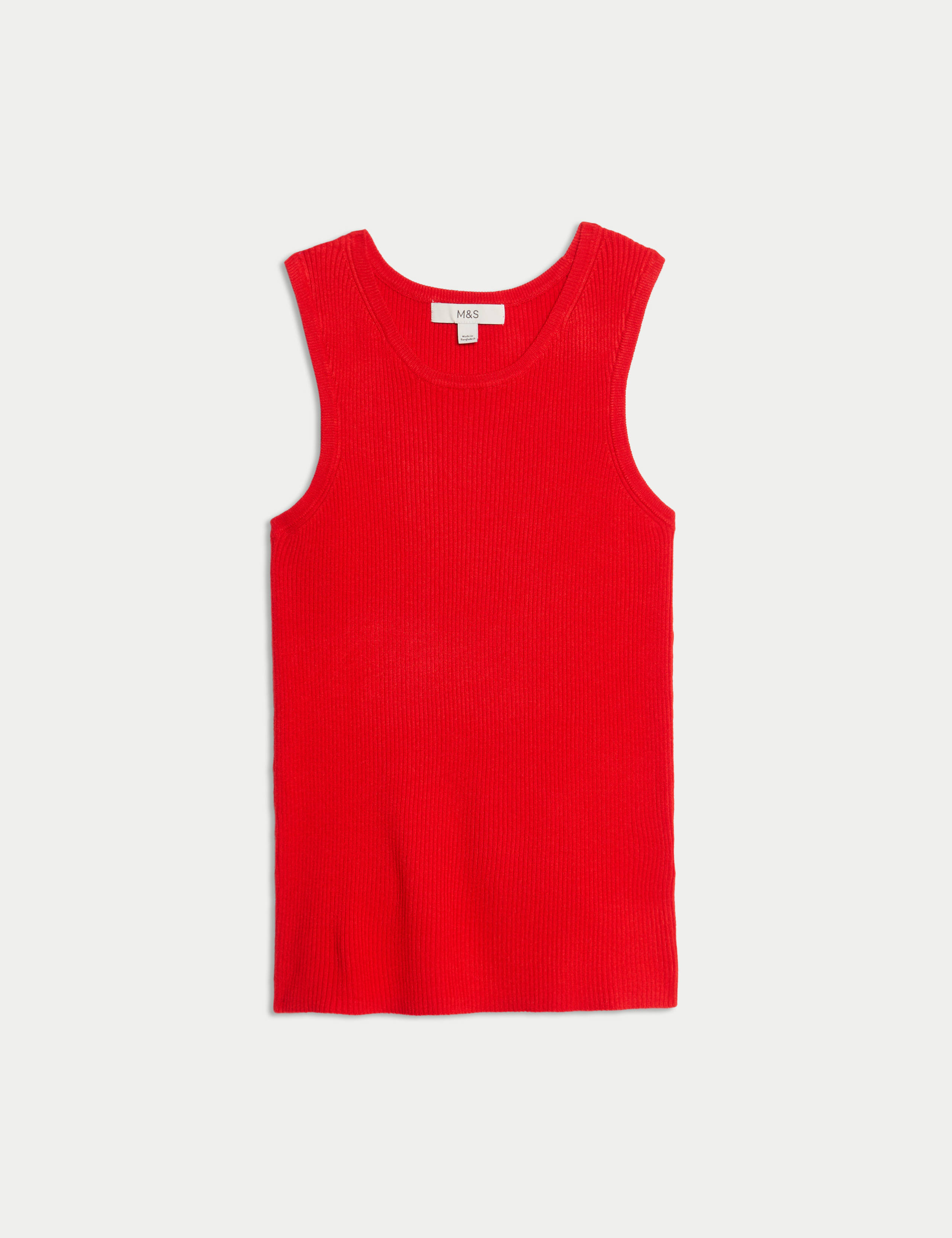 Ribbed Crew Neck Fitted Knitted Vest 2 of 6