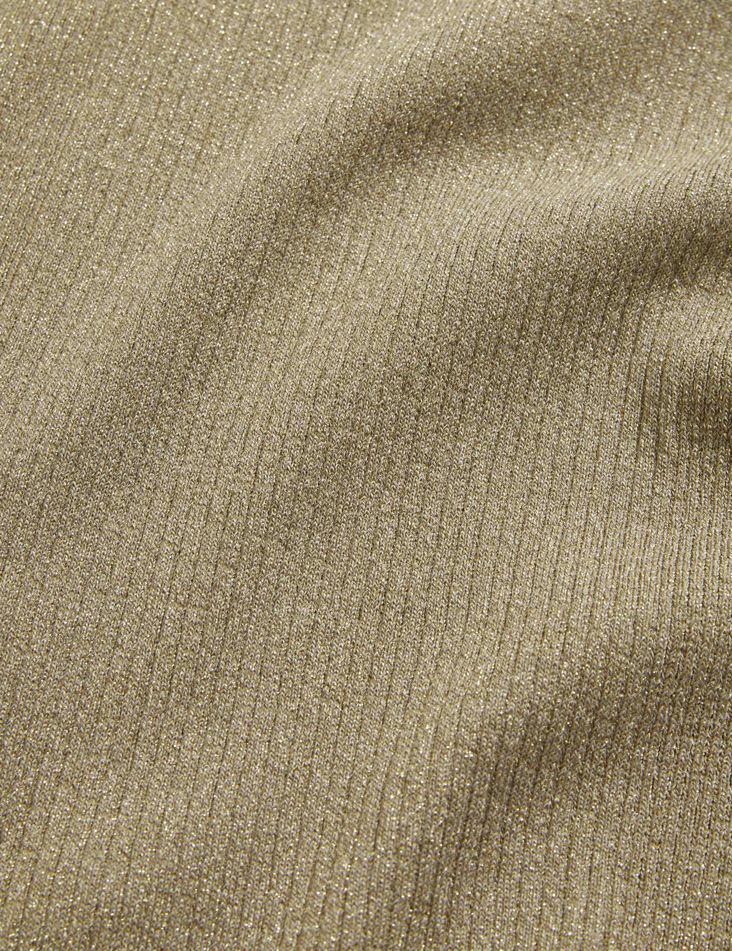 Metallic Ribbed Crew Neck Cropped Vest Top 6 of 6