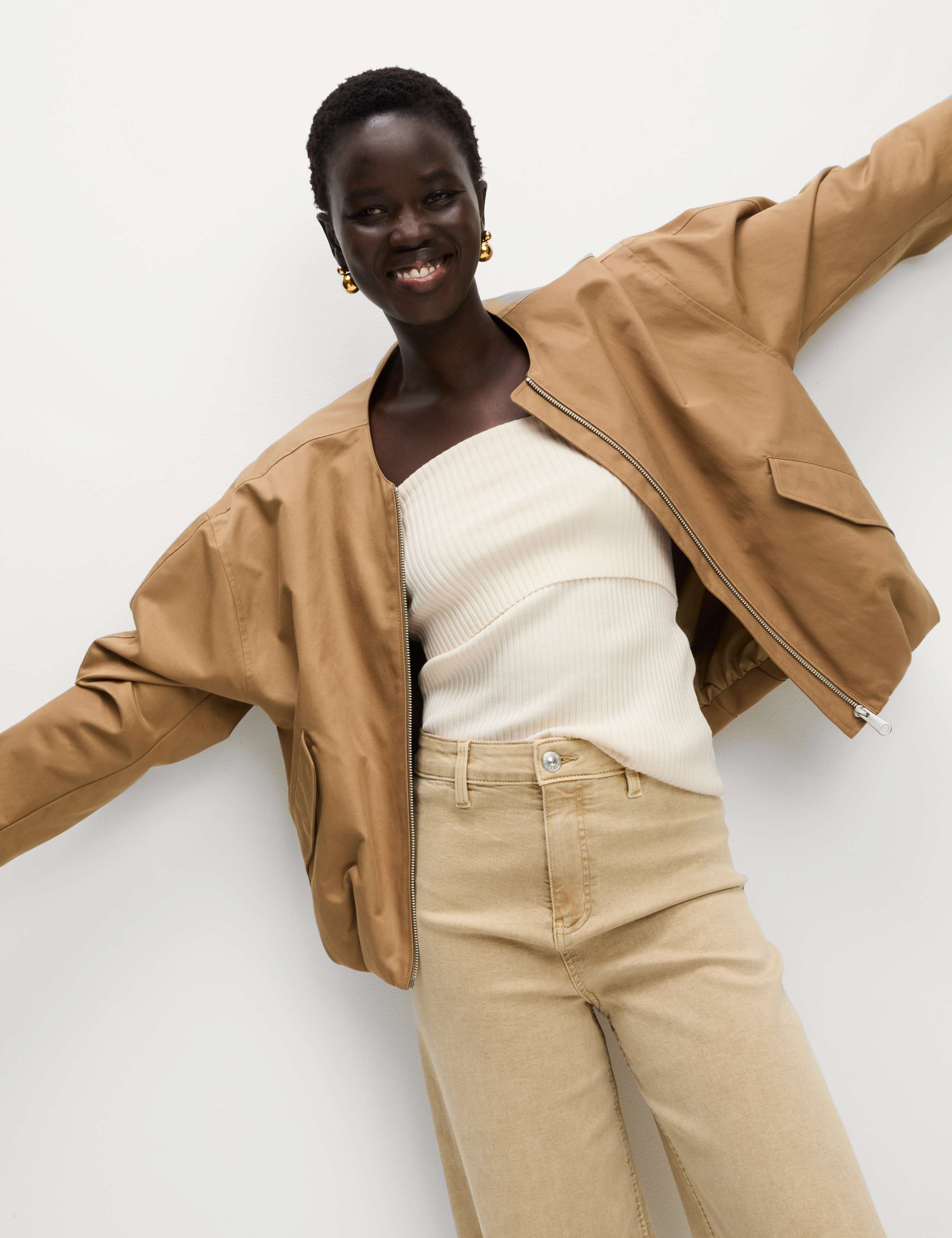 Ribbed Slim Fit Crop Bardot Top 3 of 6