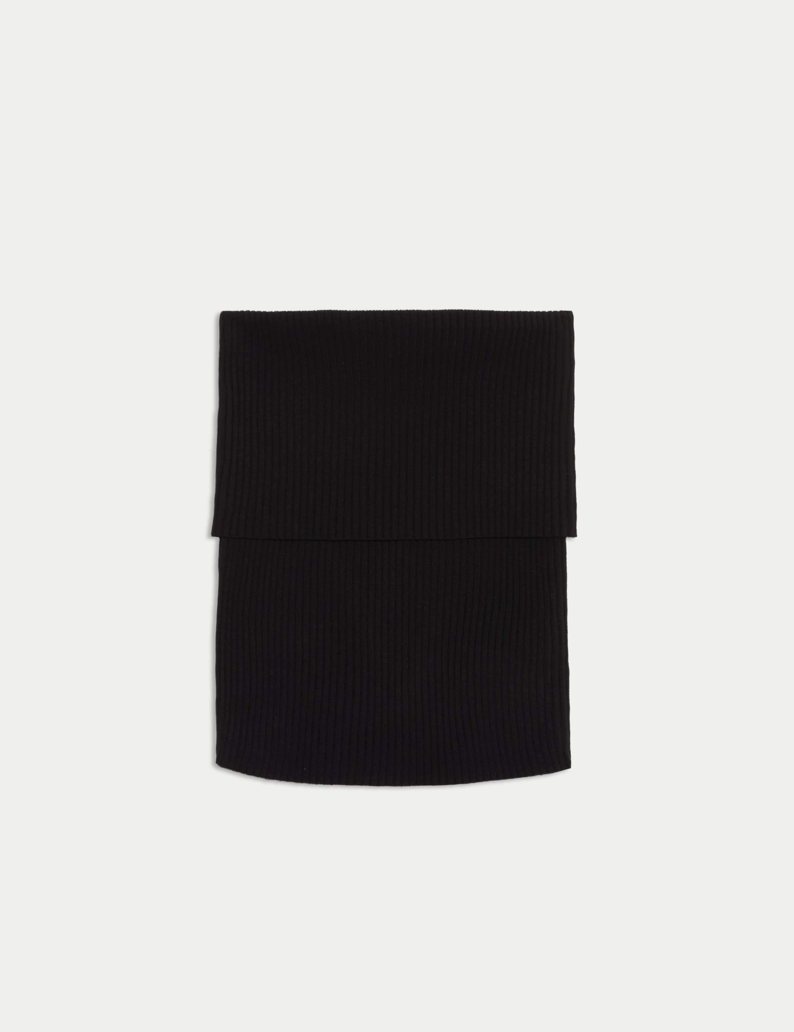 Ribbed Slim Fit Crop Bardot Top 2 of 6