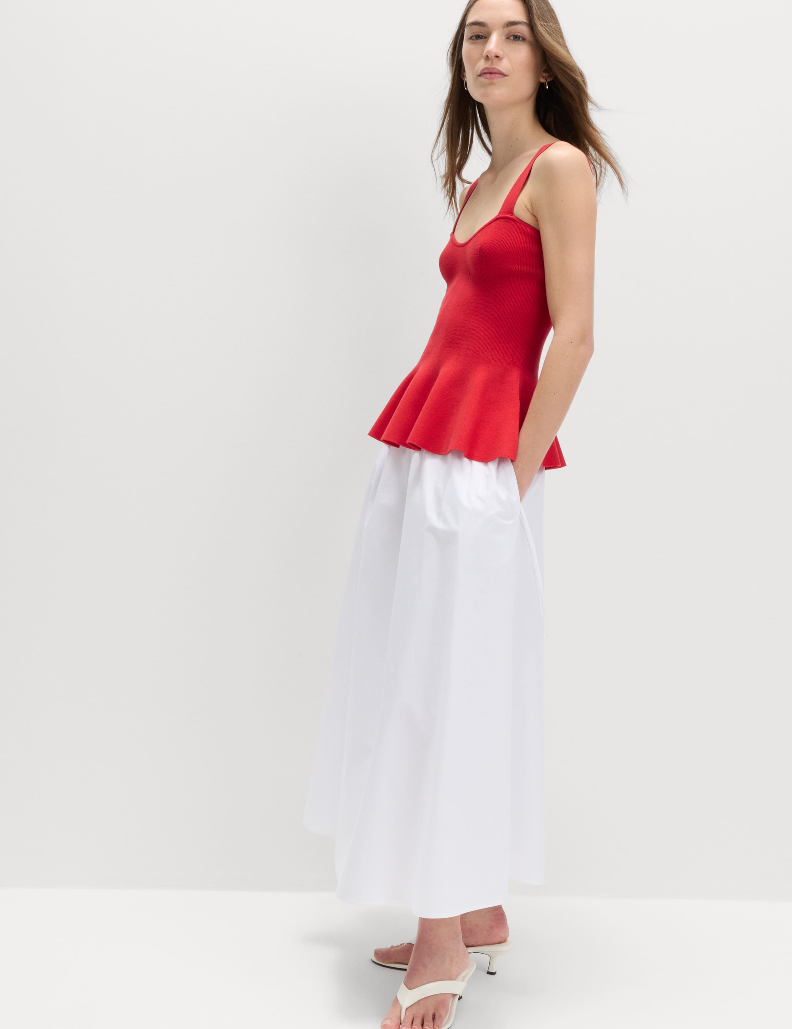 Ribbed Sweetheart Peplum Knitted Vest 3 of 6