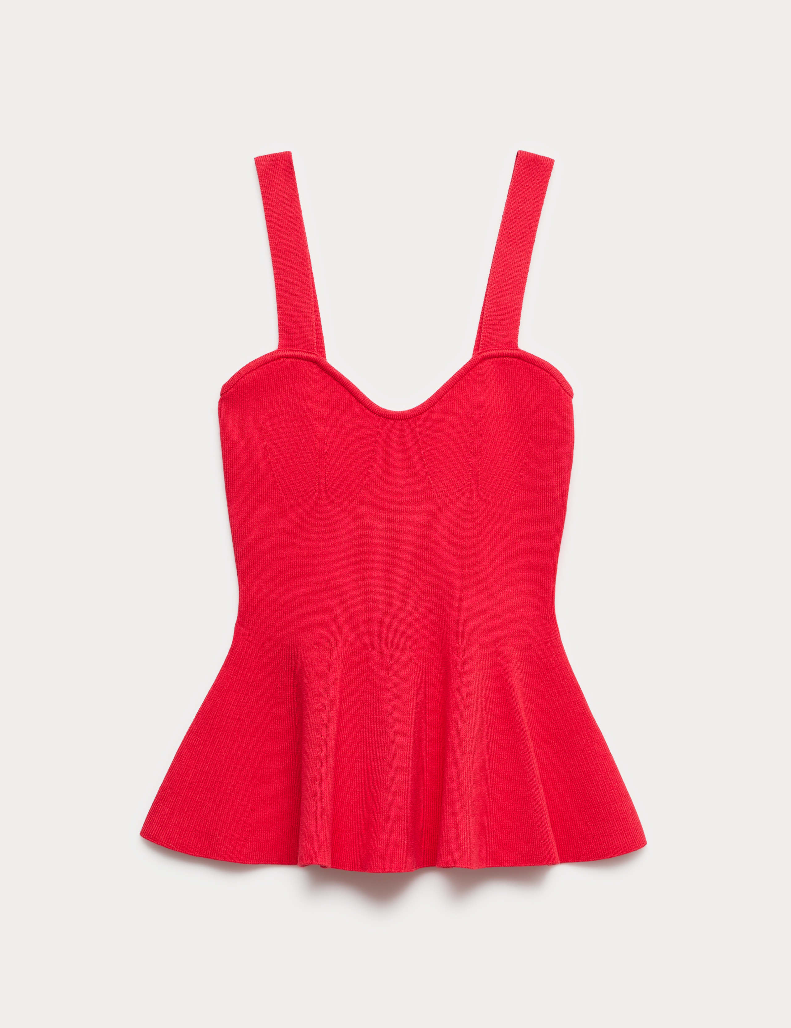 Ribbed Sweetheart Peplum Knitted Vest 2 of 6