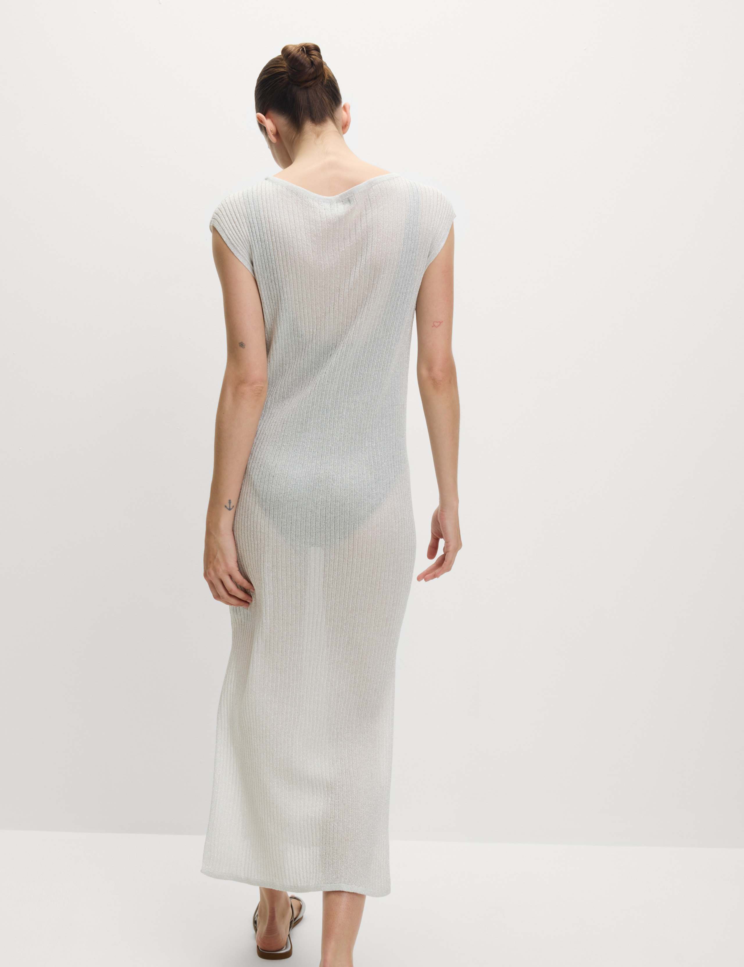 Metallic Round Neck Midi Beach Dress 7 of 8