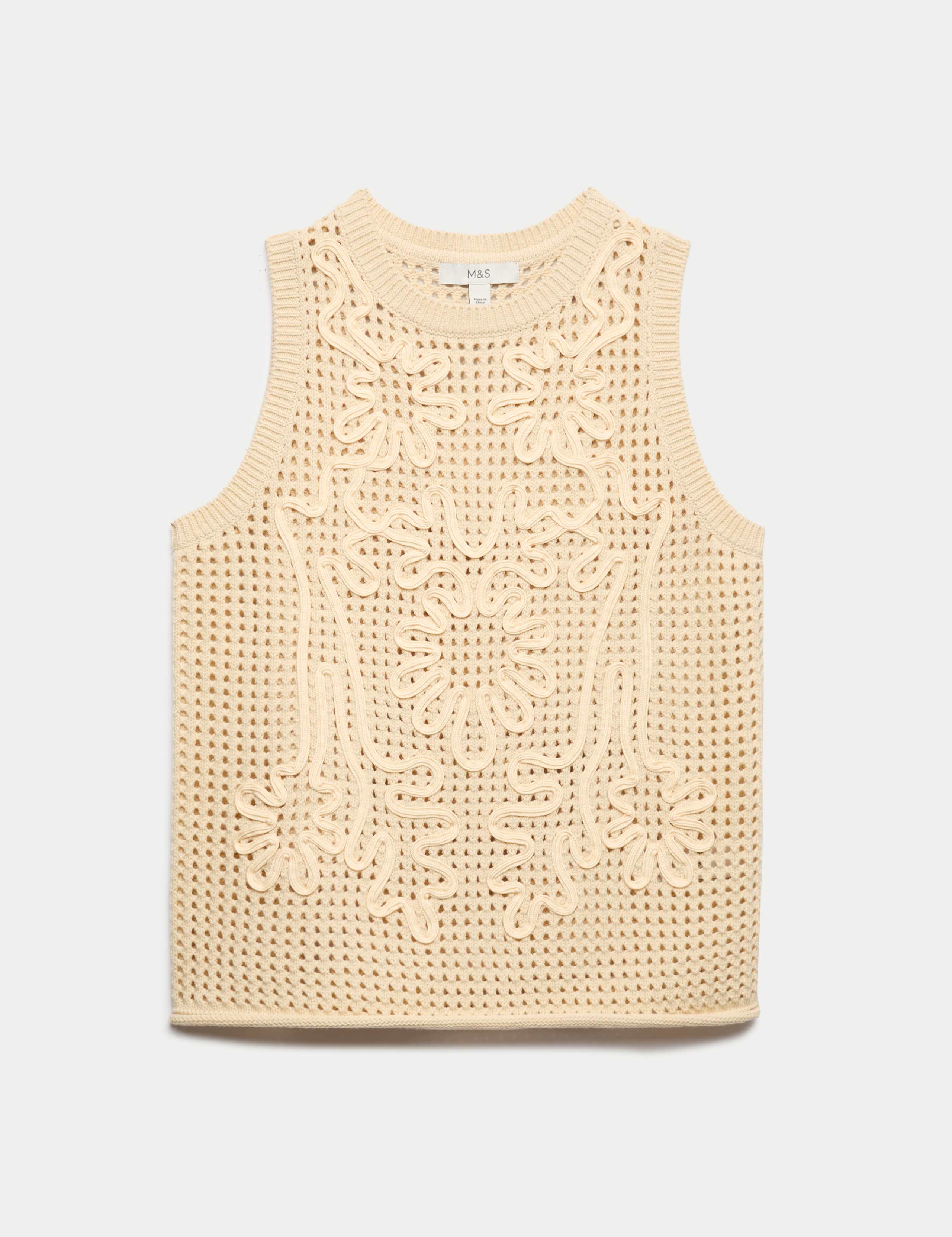 Cotton Rich Floral Slim Fit Knitted Vest 2 of 7