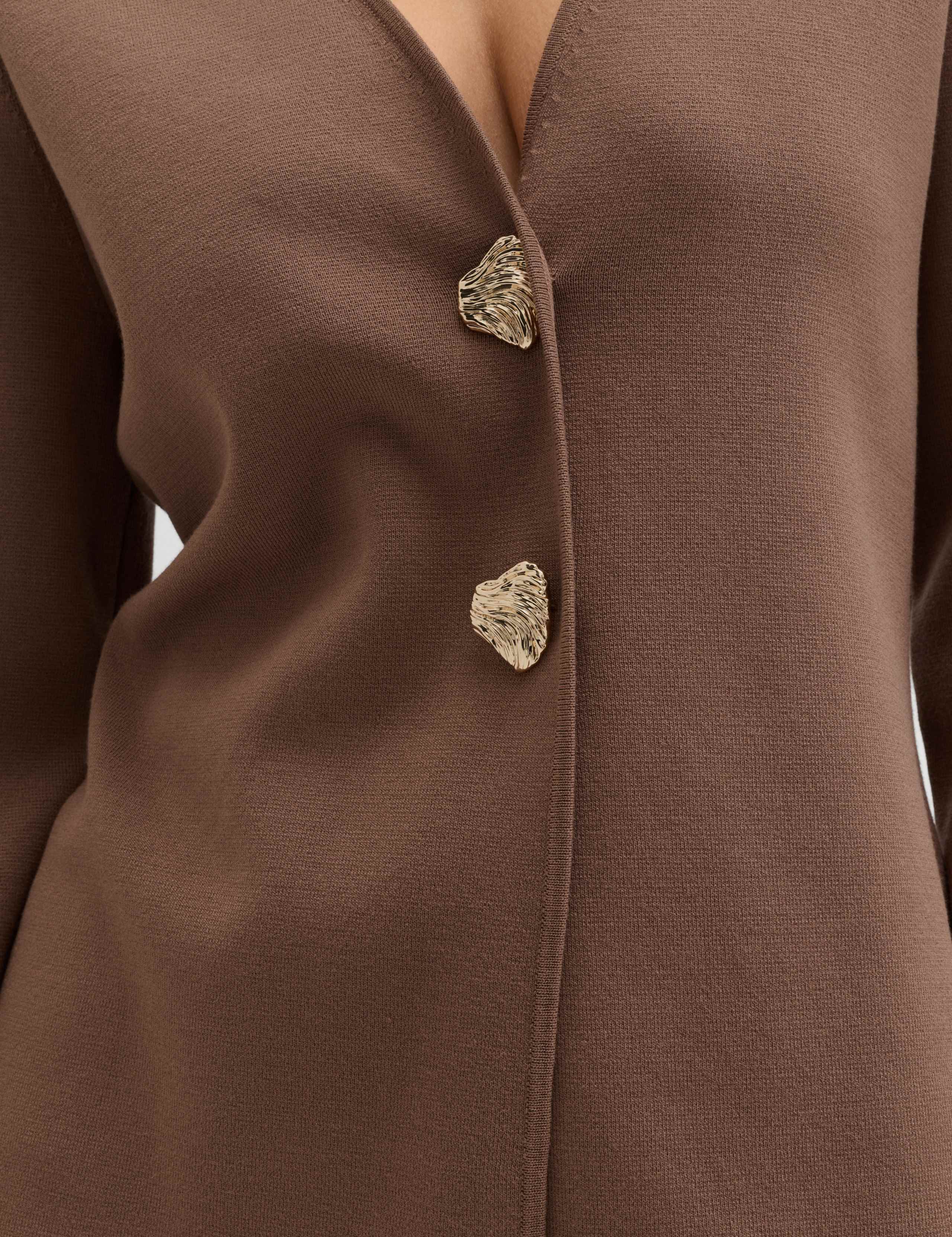 V-Neck Slim Fit Button Front Knitted Jacket 3 of 5