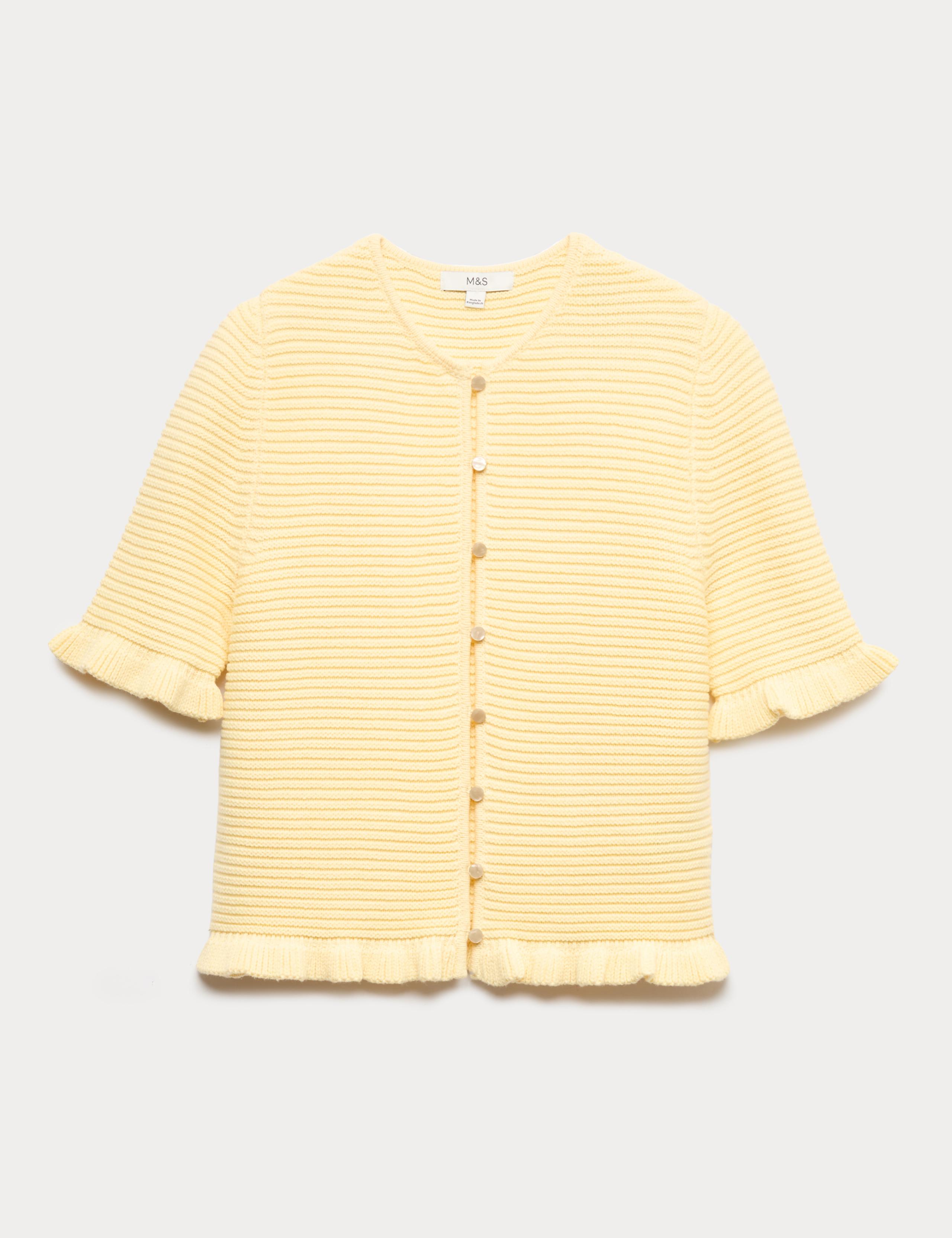 Cotton Rich Ruffle Detail Cardigan 2 of 6